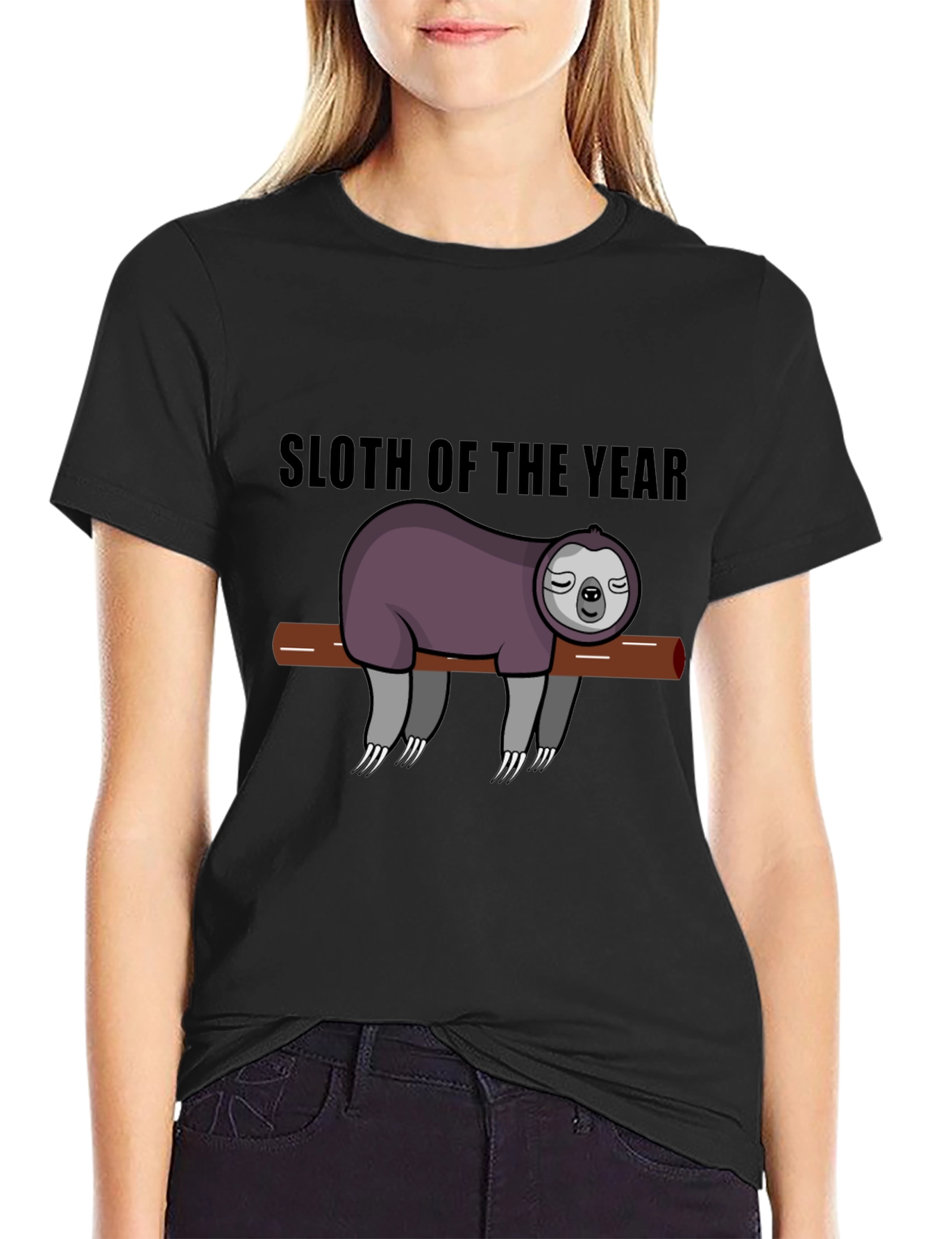 Black Sloth of the Year T-Shirt view 2