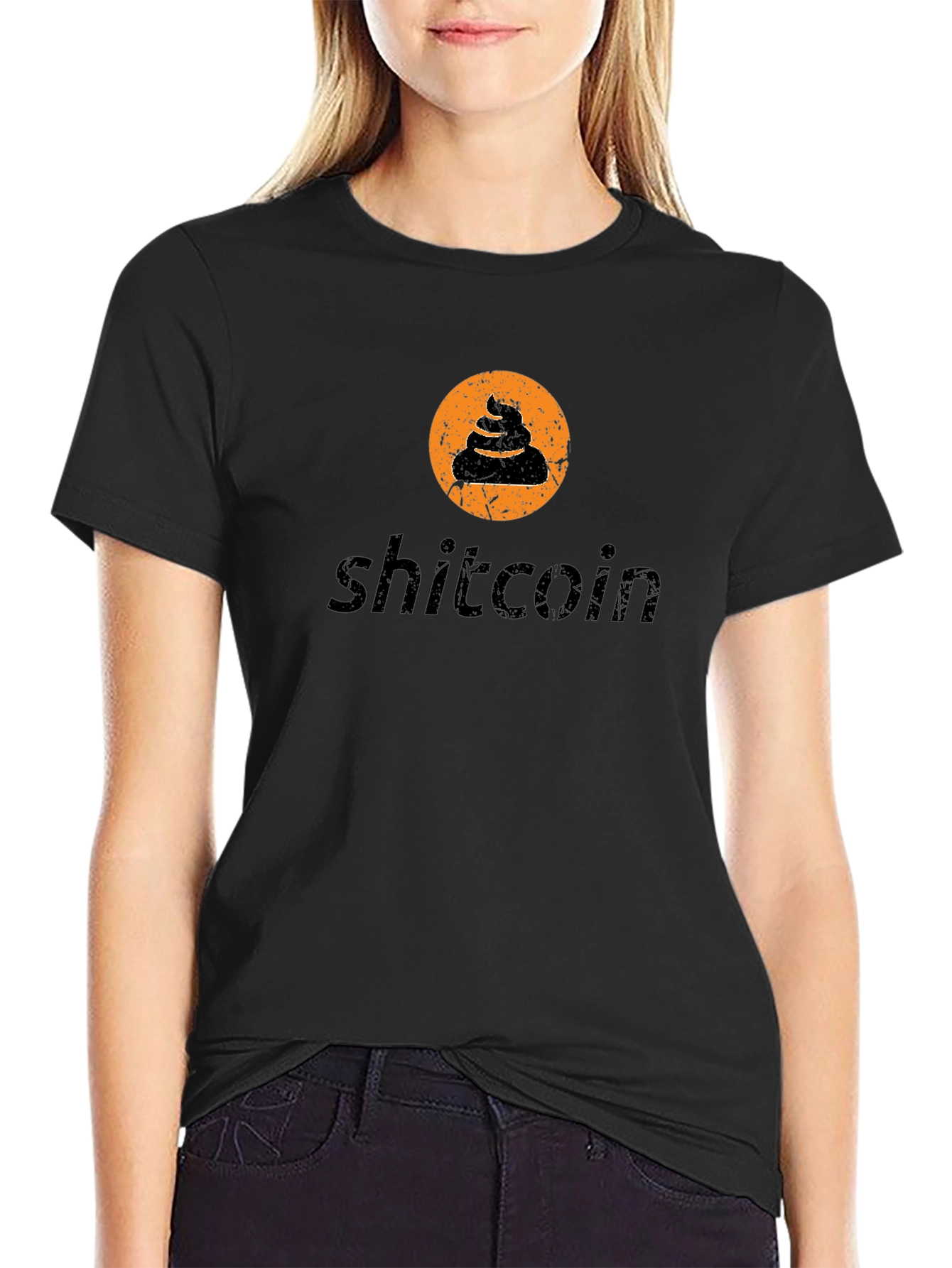 Black Shitcoin T-Shirt - Funny Crypto Tee view 2