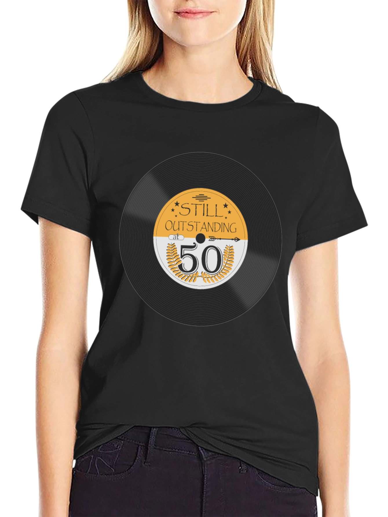 Black Still Outstanding at 50 Record Graphic T-Shirt view 2