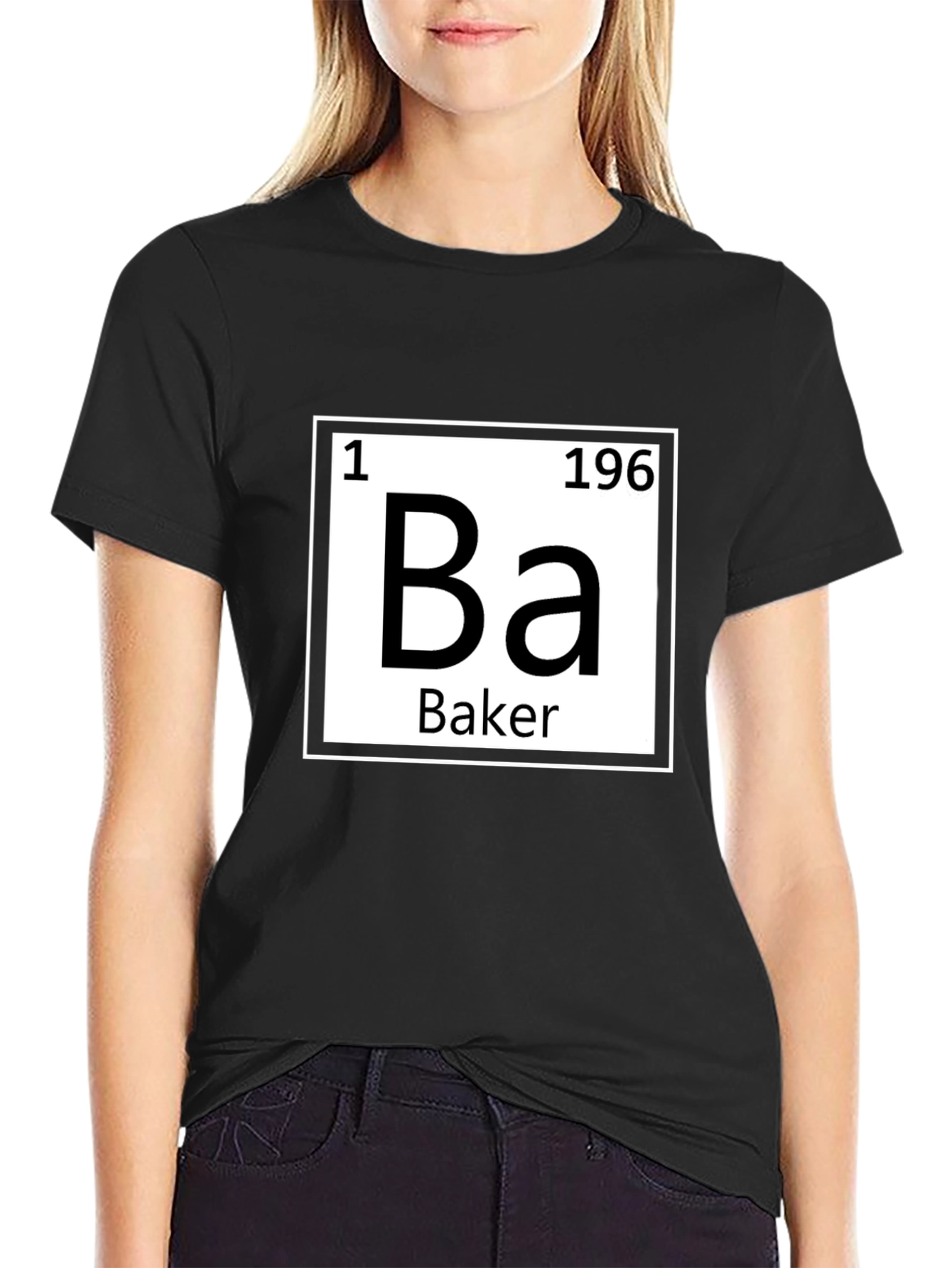 Black Periodic Table Baker Funny T-Shirt view 2