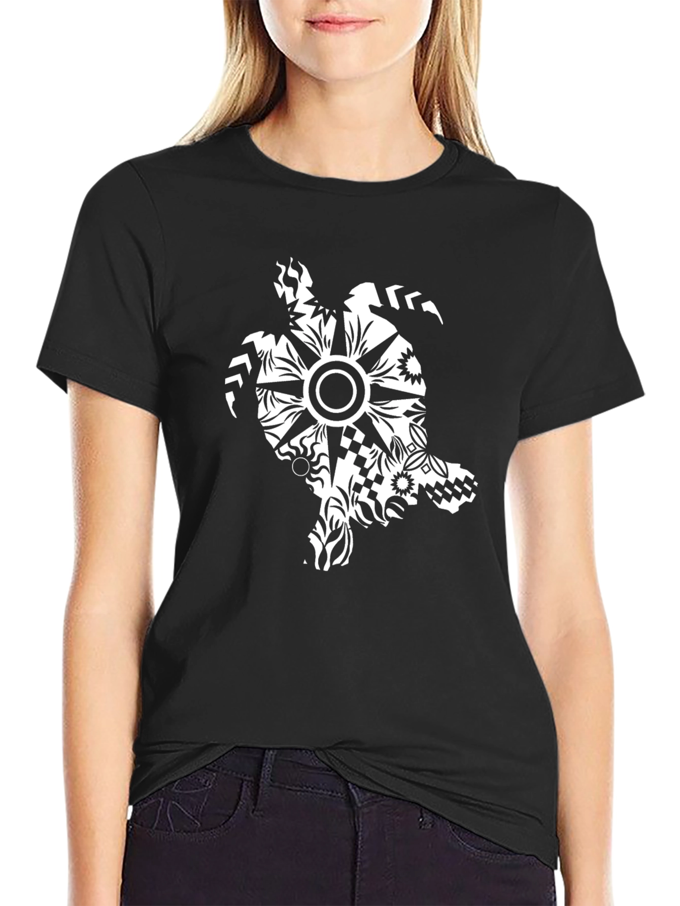 Black Turtle Graphic Tee - Black Unisex T-Shirt view 2