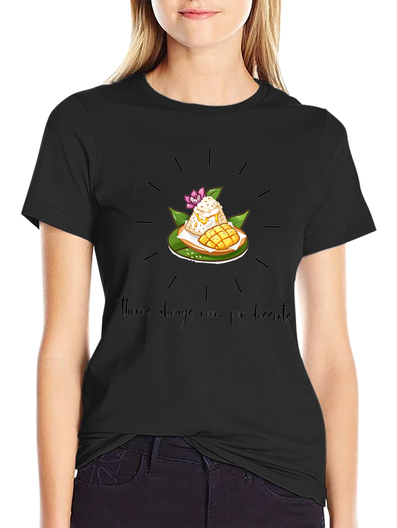 Black Dessert Lover T-Shirt: Always Room view 2