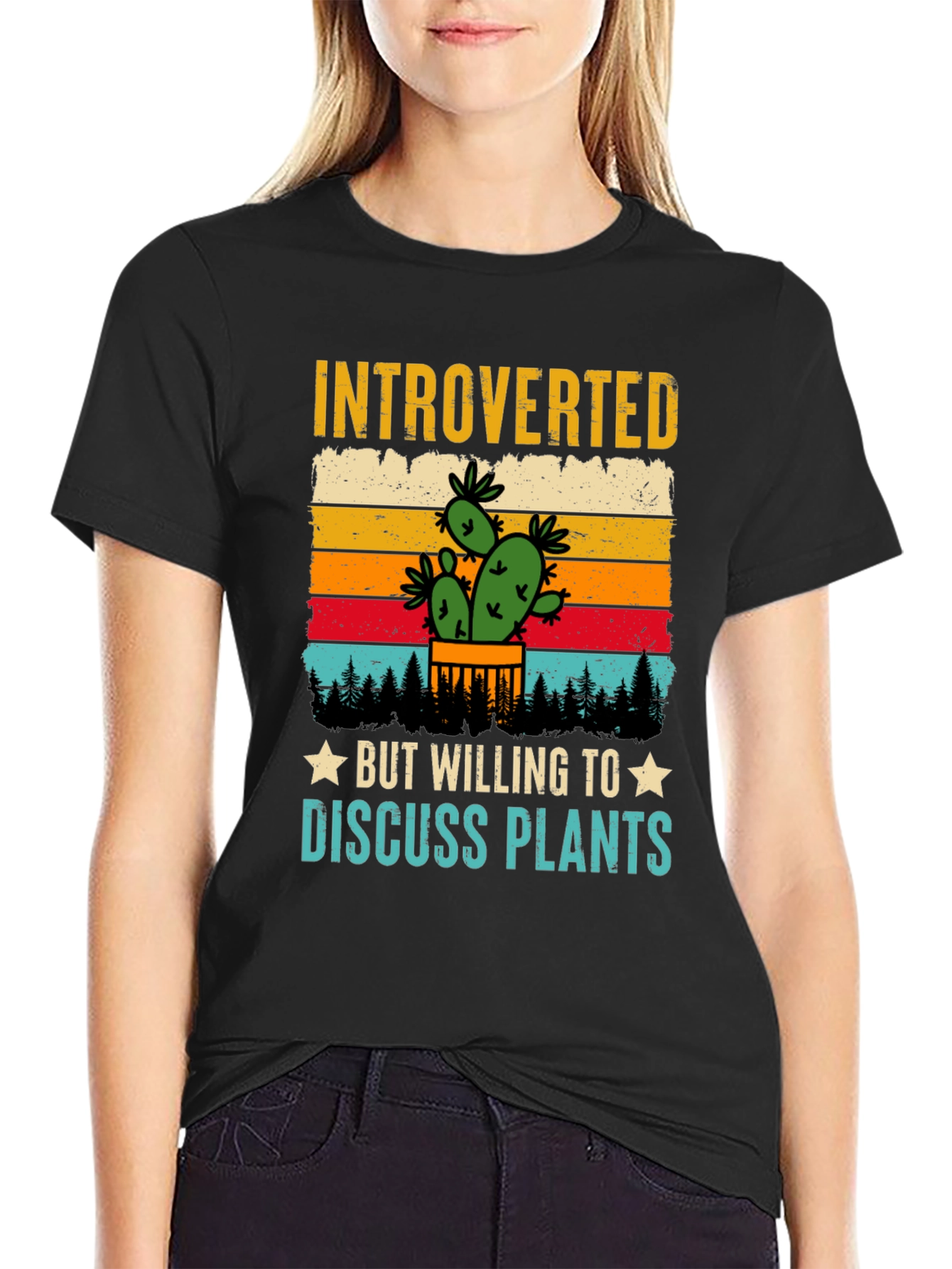 Black Introverted Plant Lover T-Shirt view 2