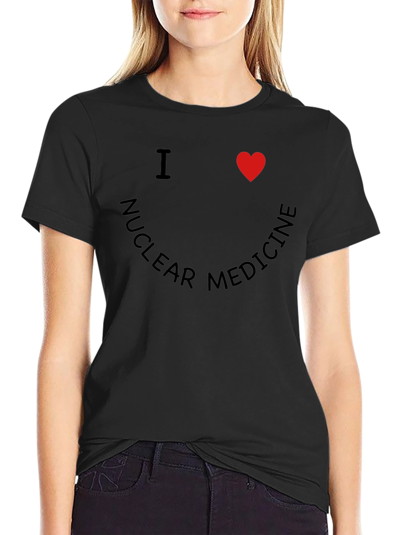 Black I Heart Nuclear Medicine Black T-Shirt view 2