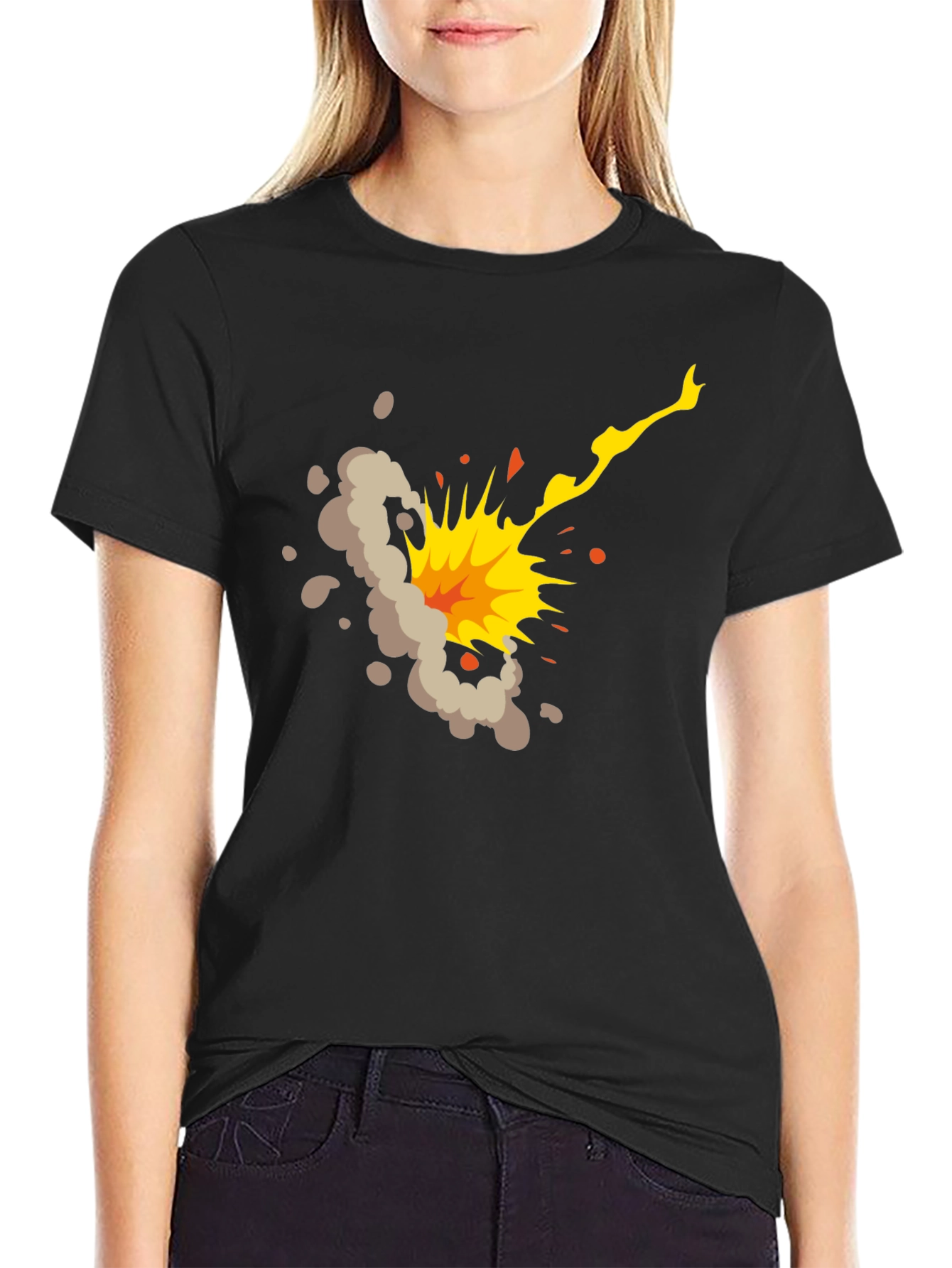 Black Explosion Graphic Black T-Shirt view 2