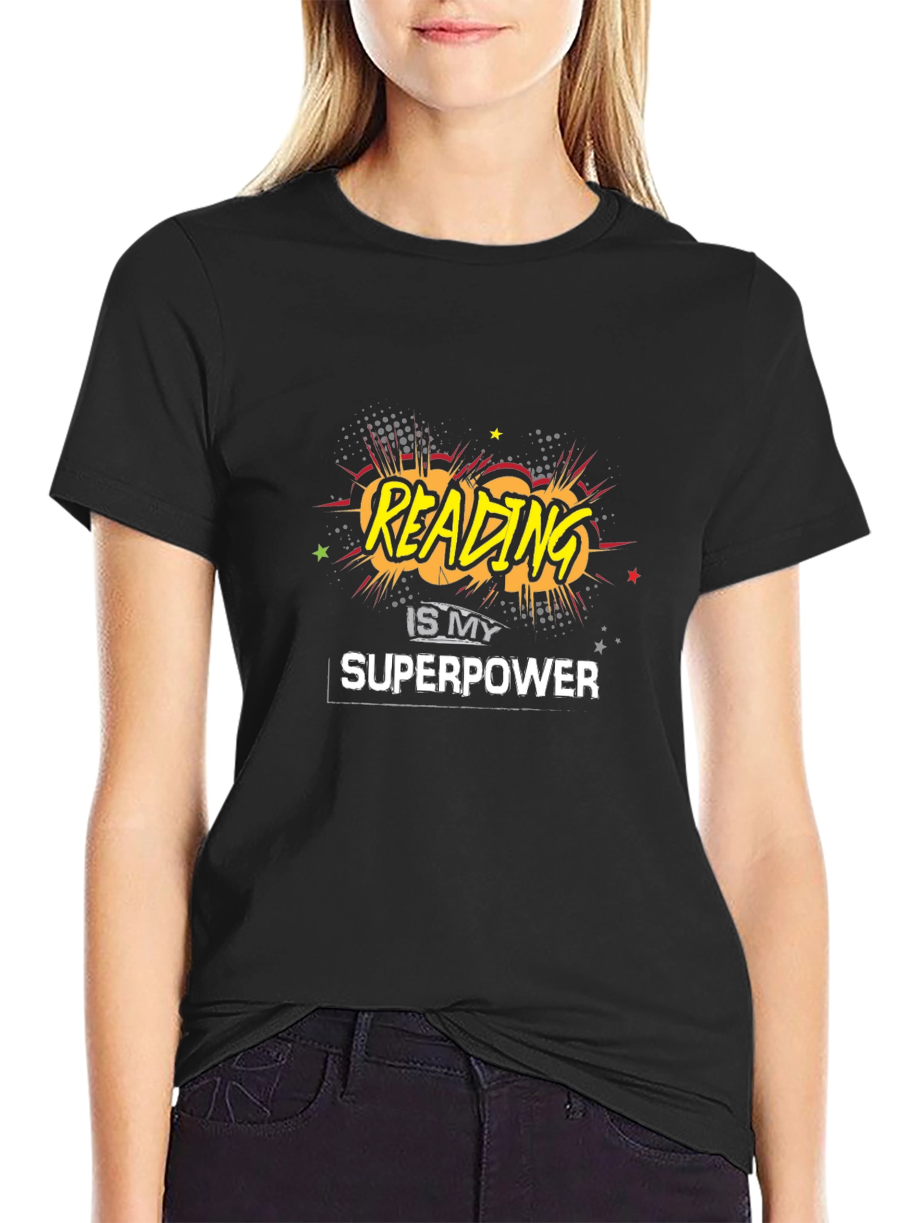 Black Reading is my Superpower T-Shirt view 2
