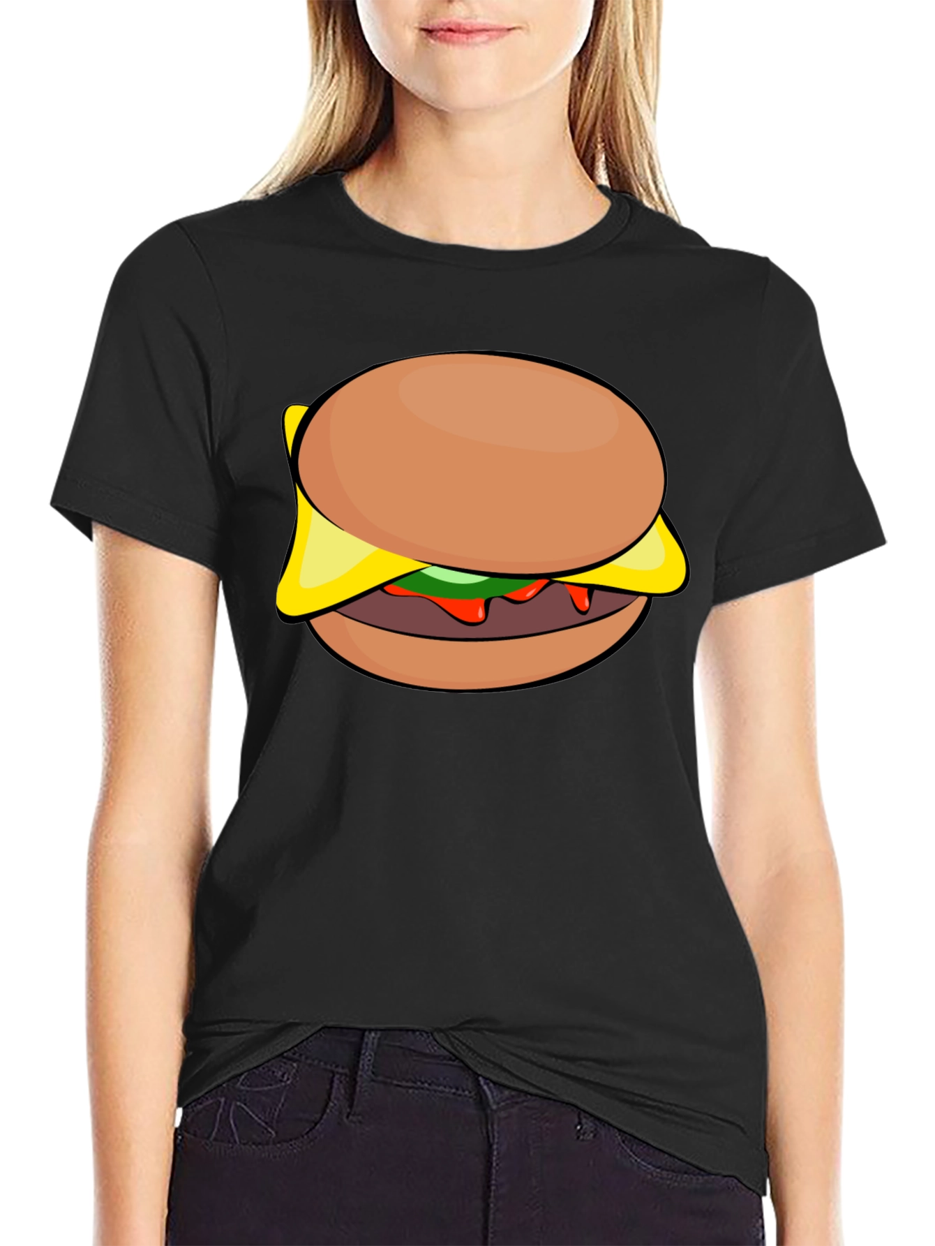 Black Burger Graphic Tee - Casual Style Shirt view 2