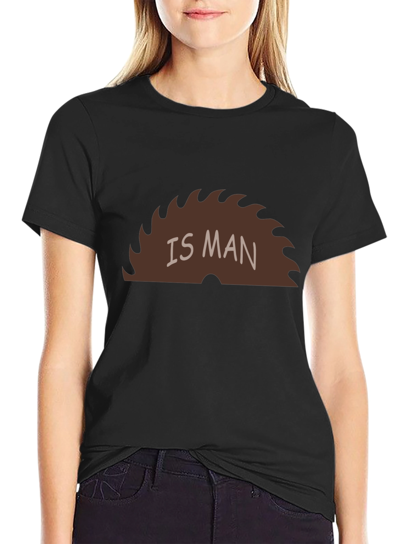 Black Saw Is Man Funny Graphic Tee view 2