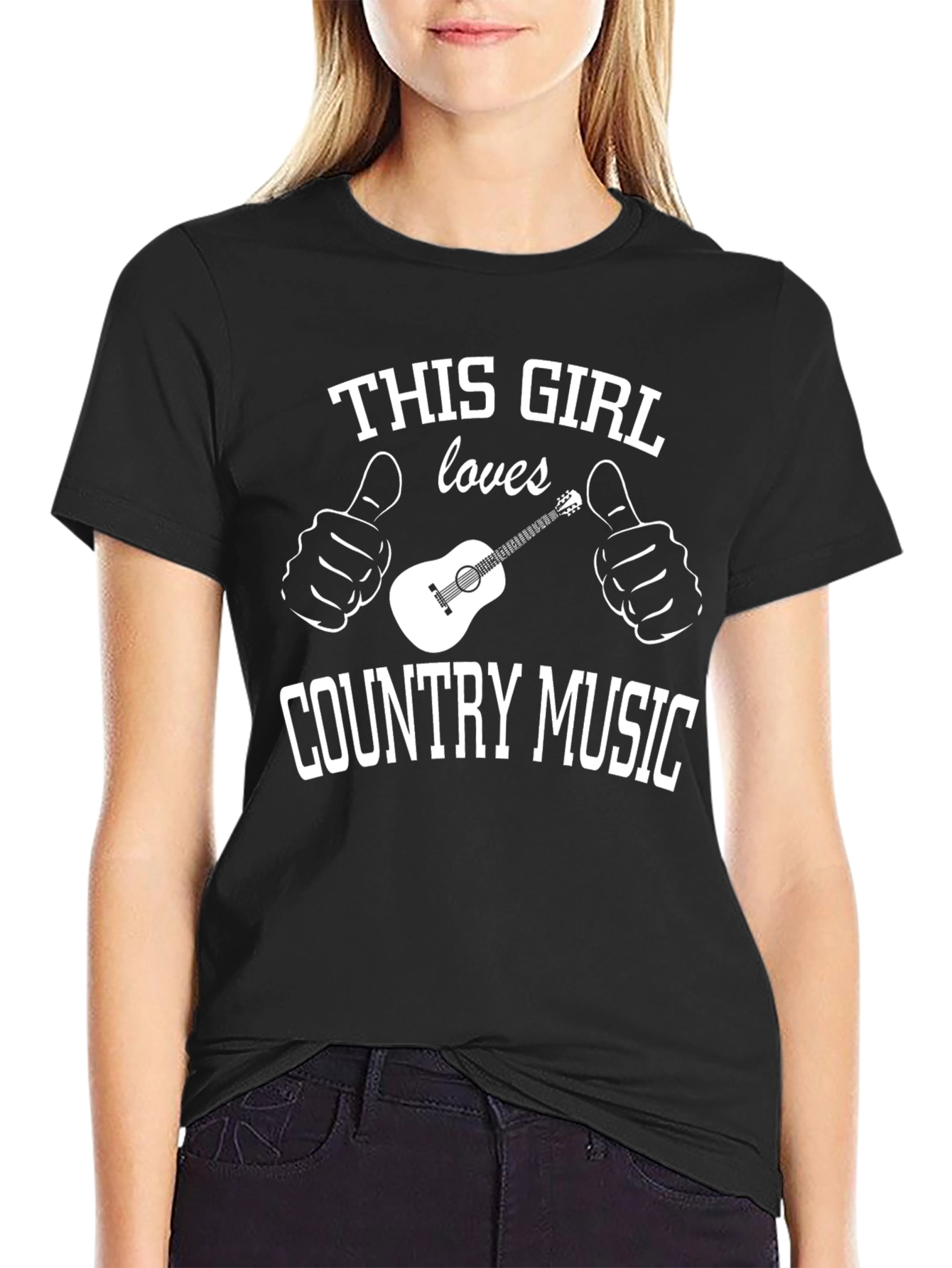Black Country Music Lover T-Shirt - "This Girl Loves" view 2