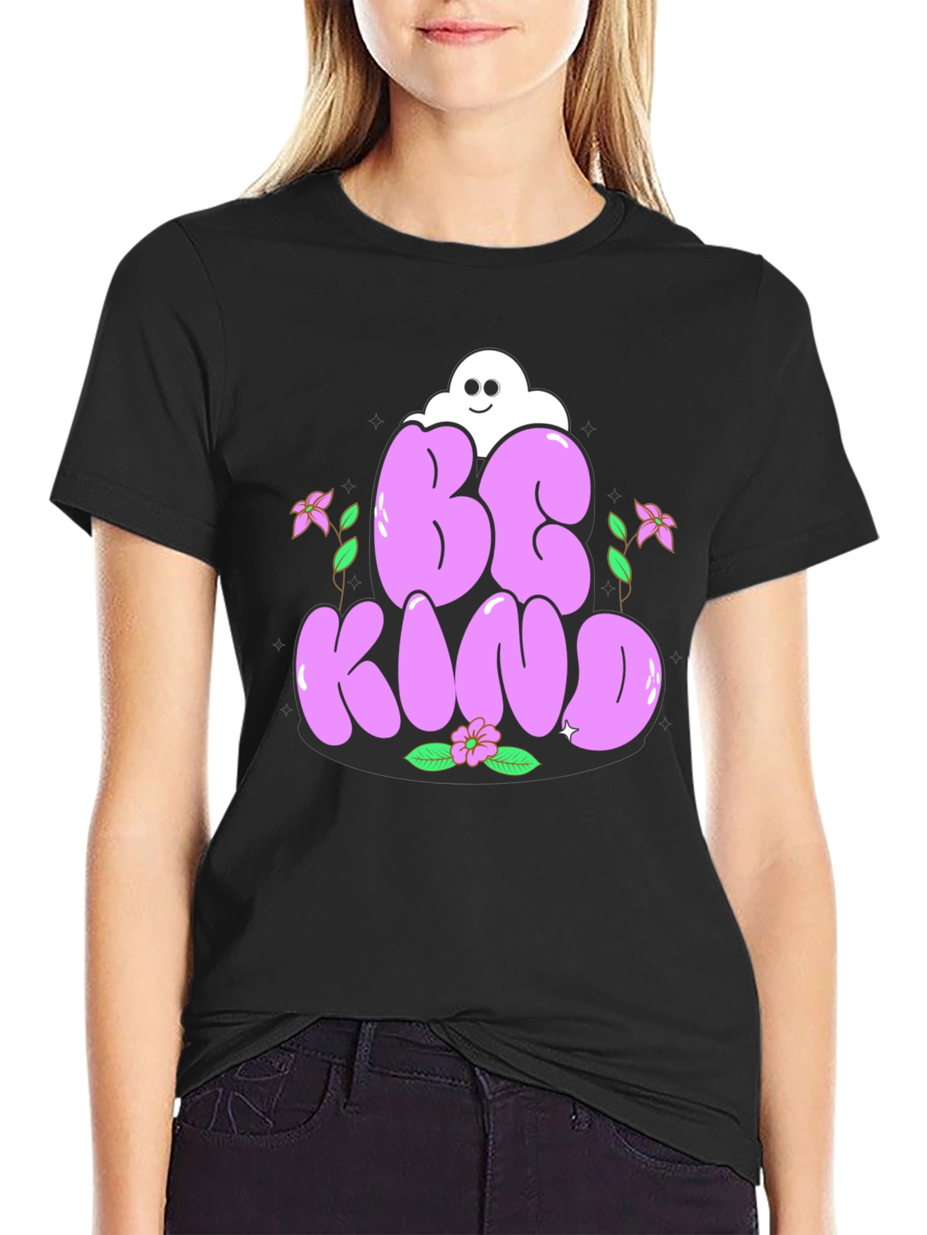 Black Be Kind Graphic Tee - Stylish Unisex T-Shirt view 2