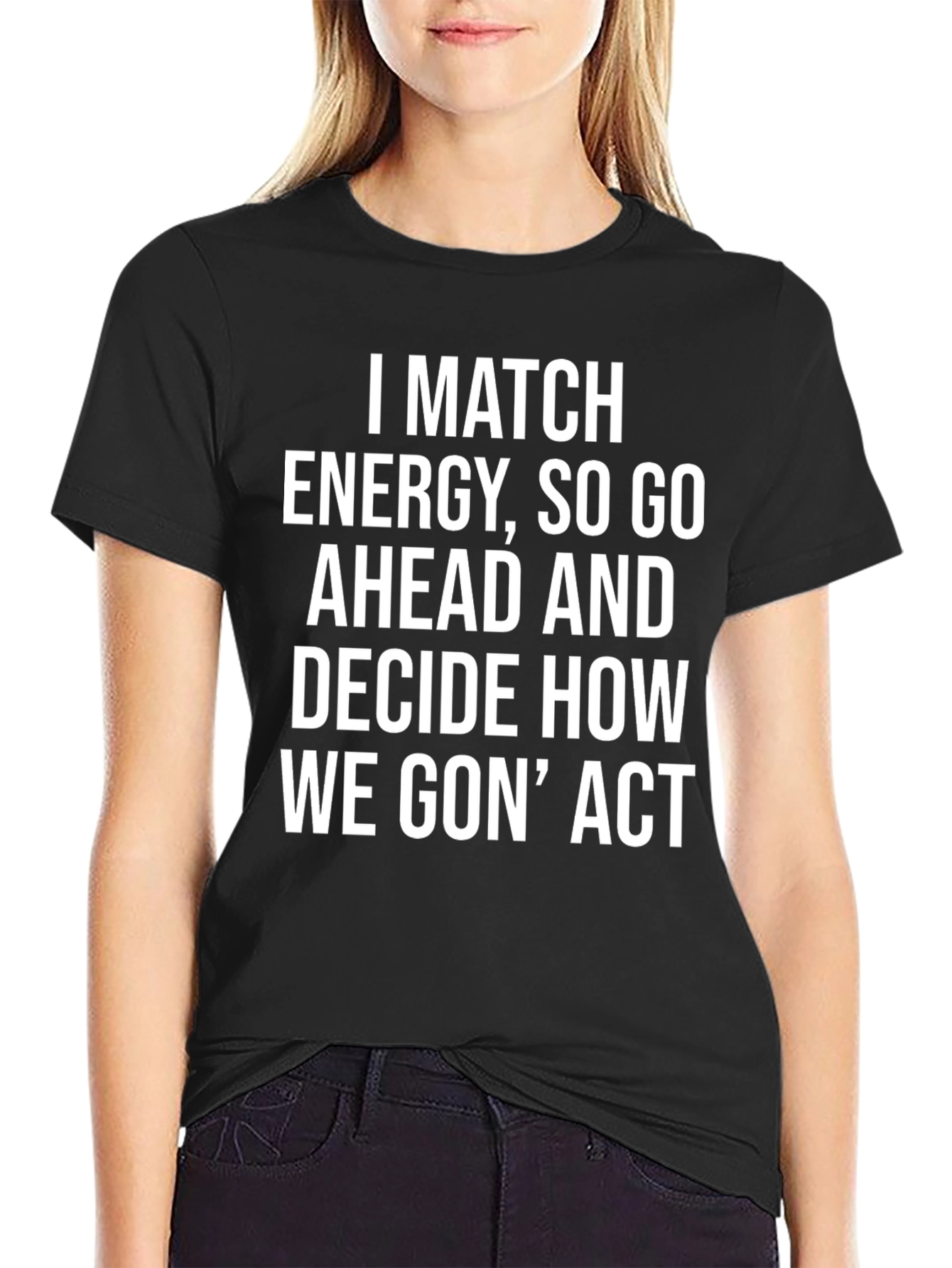 Black I Match Energy Graphic Tee view 2