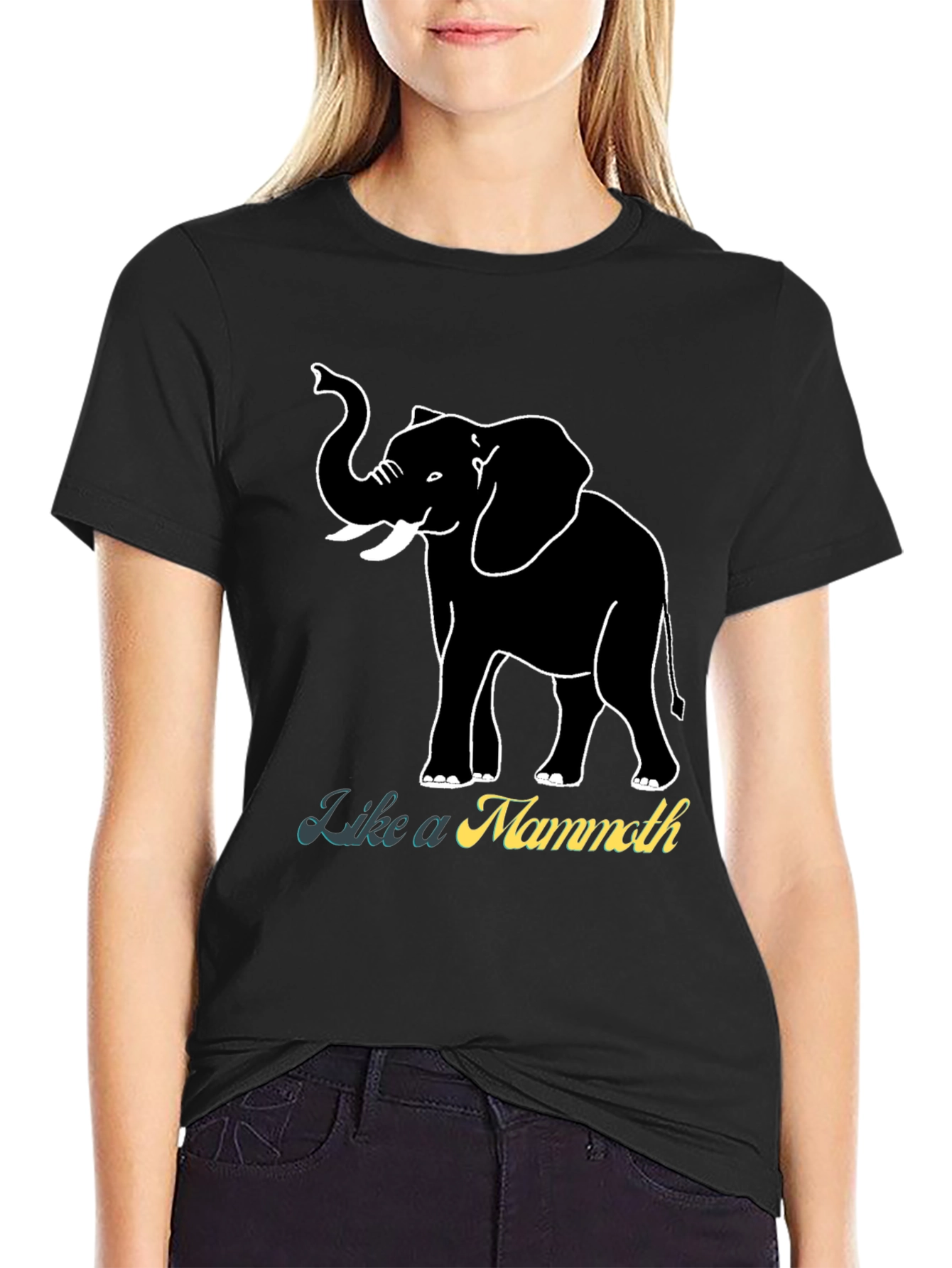 Black Like a Mammoth T-Shirt - Black view 2