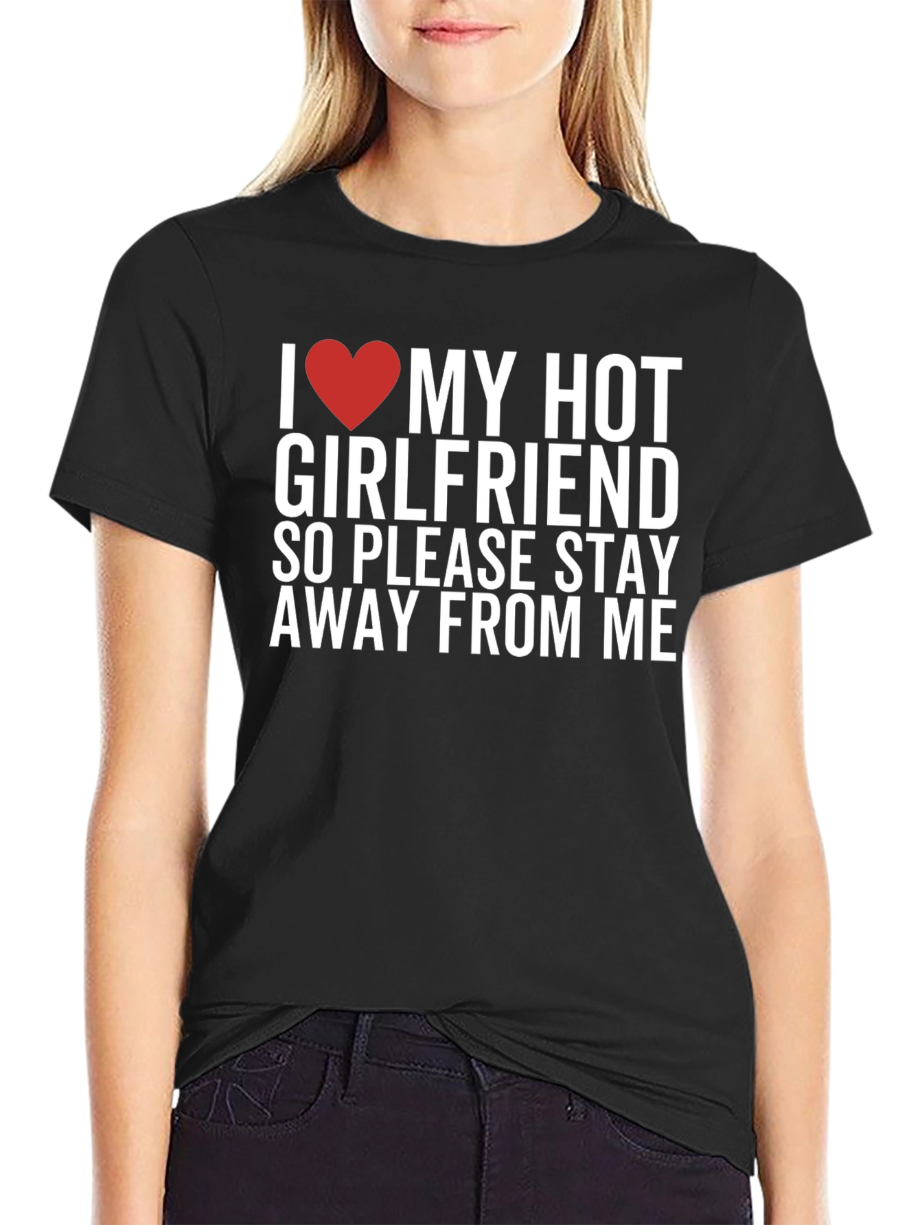 Black I Love My Hot Girlfriend Graphic Tee view 2