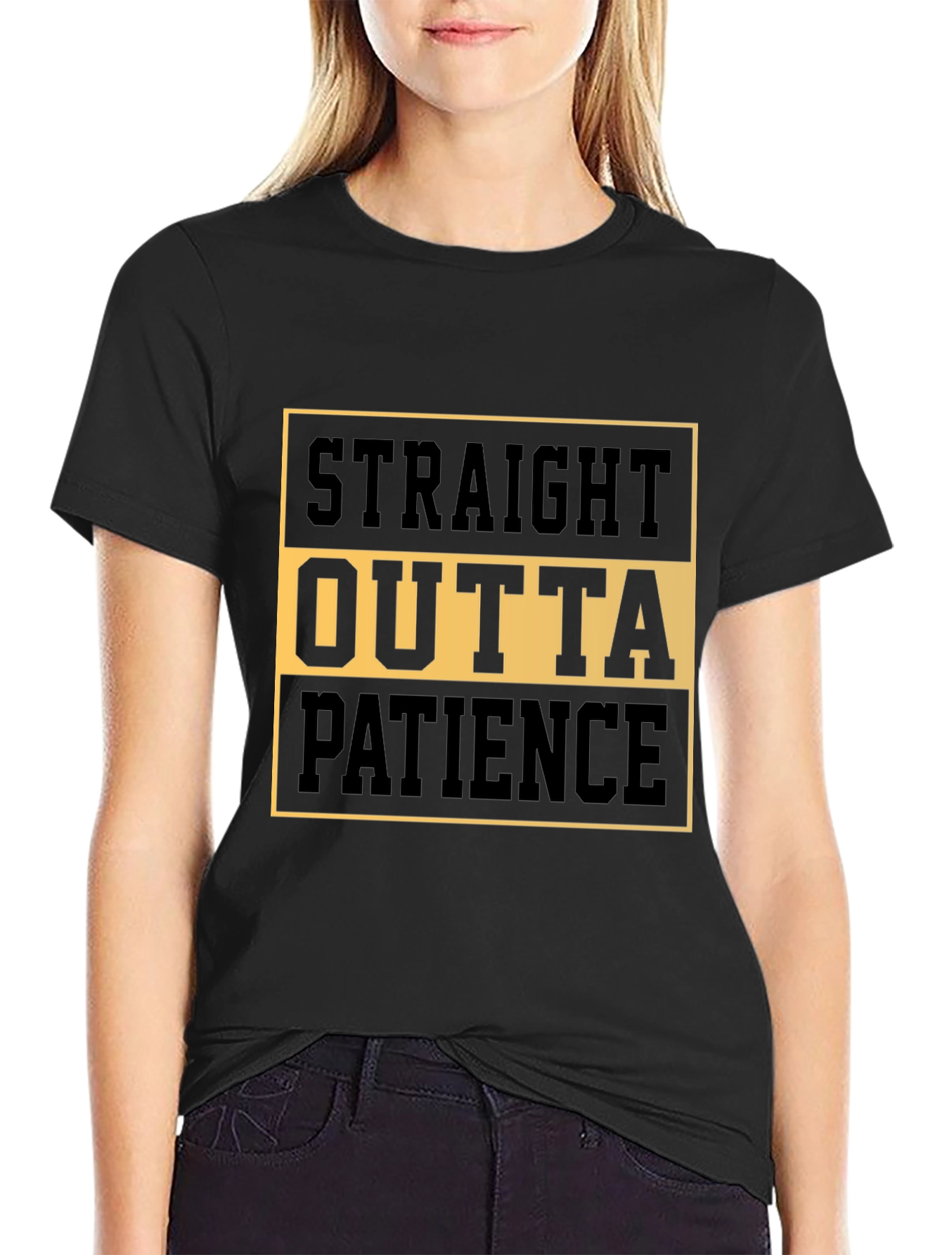 Black Straight Outta Patience Graphic Tee view 2