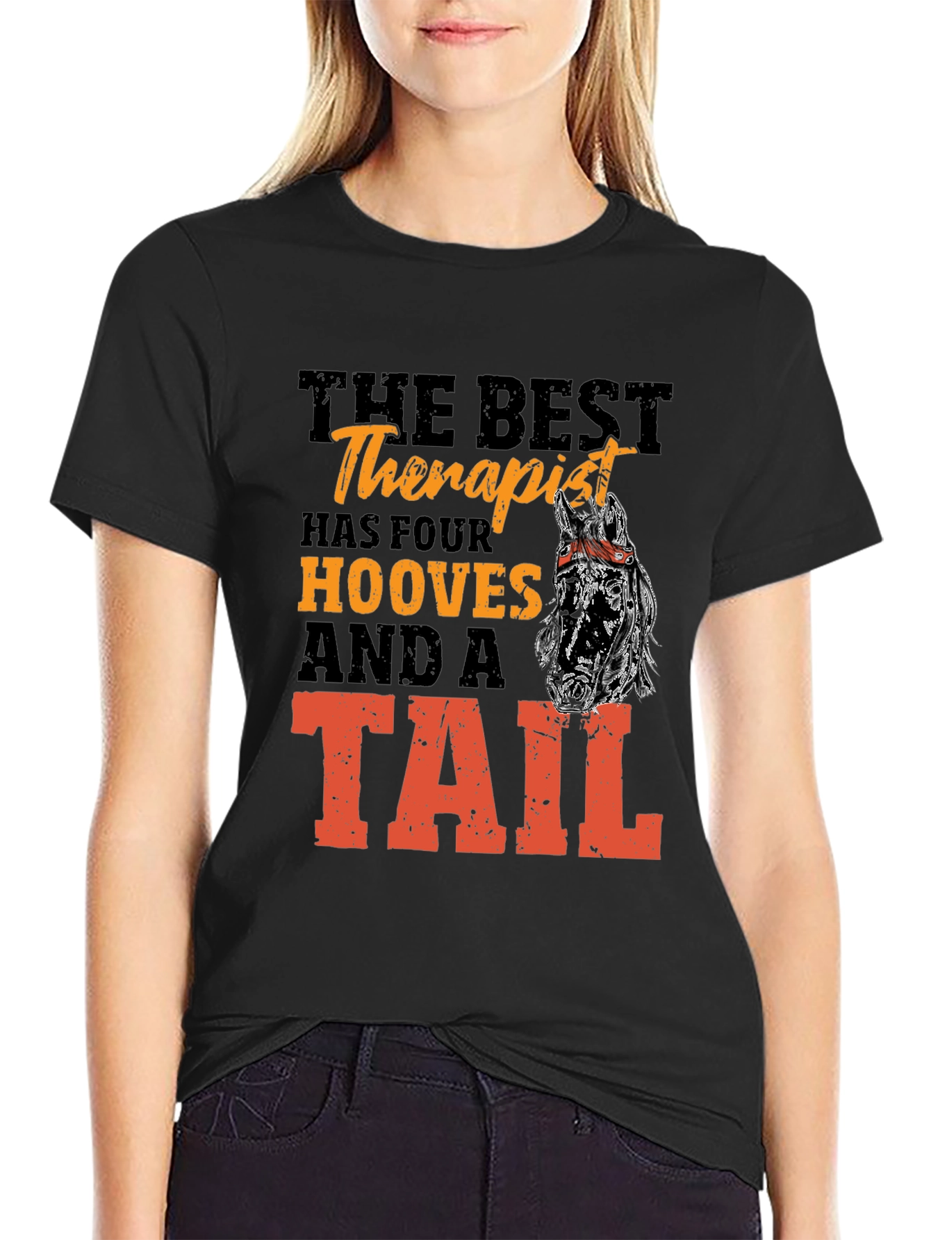 Black The Best Therapist T-Shirt view 2