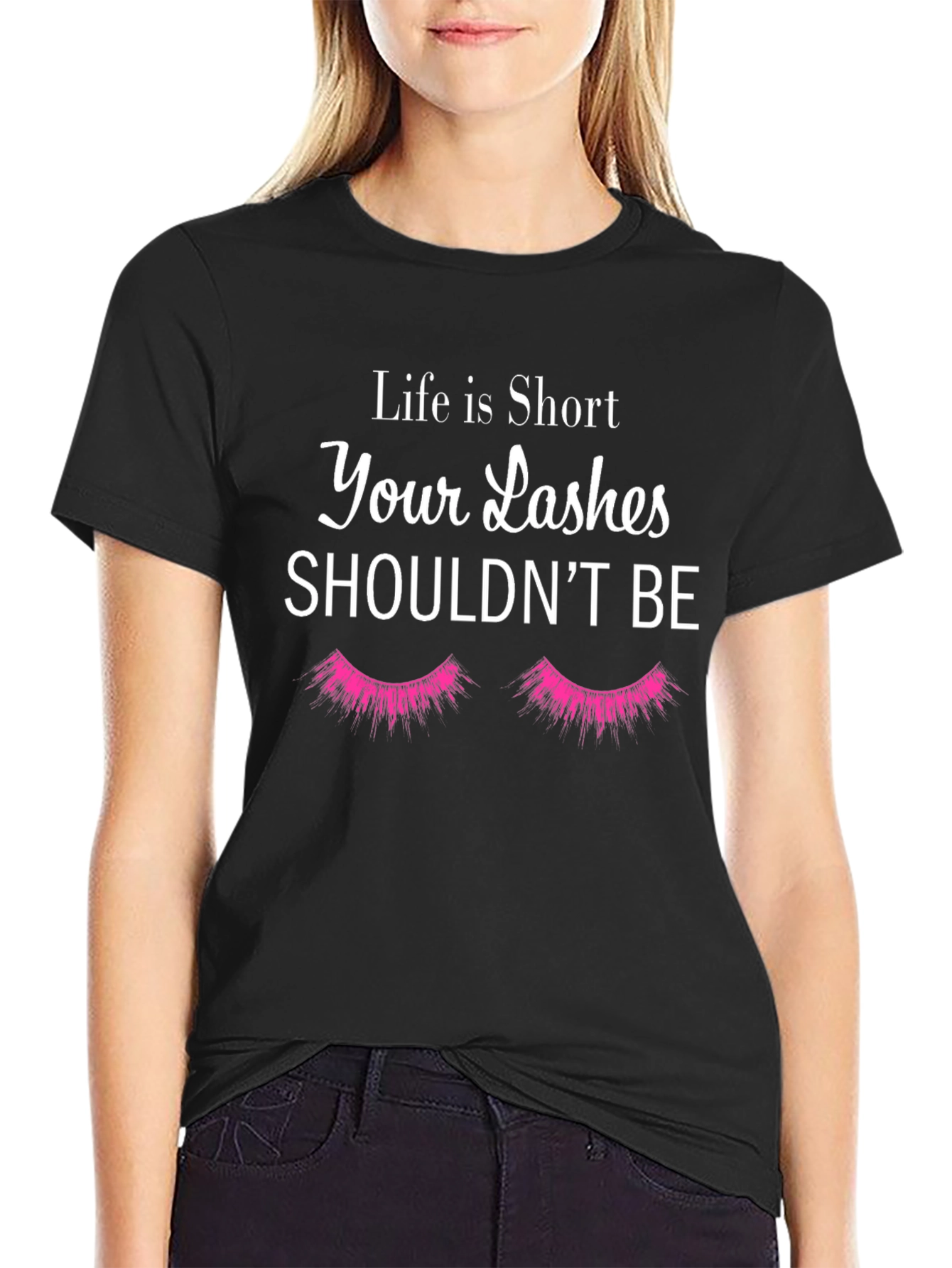 Black Life is Short Lashes Graphic T-Shirt view 2