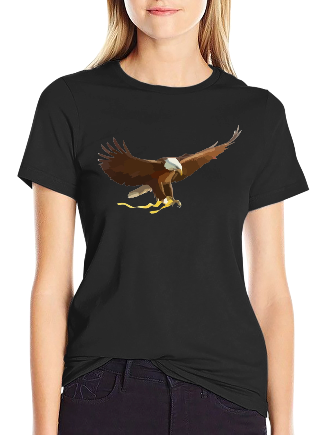Black Eagle Graphic T-Shirt - Cool Bird of Prey Design view 2