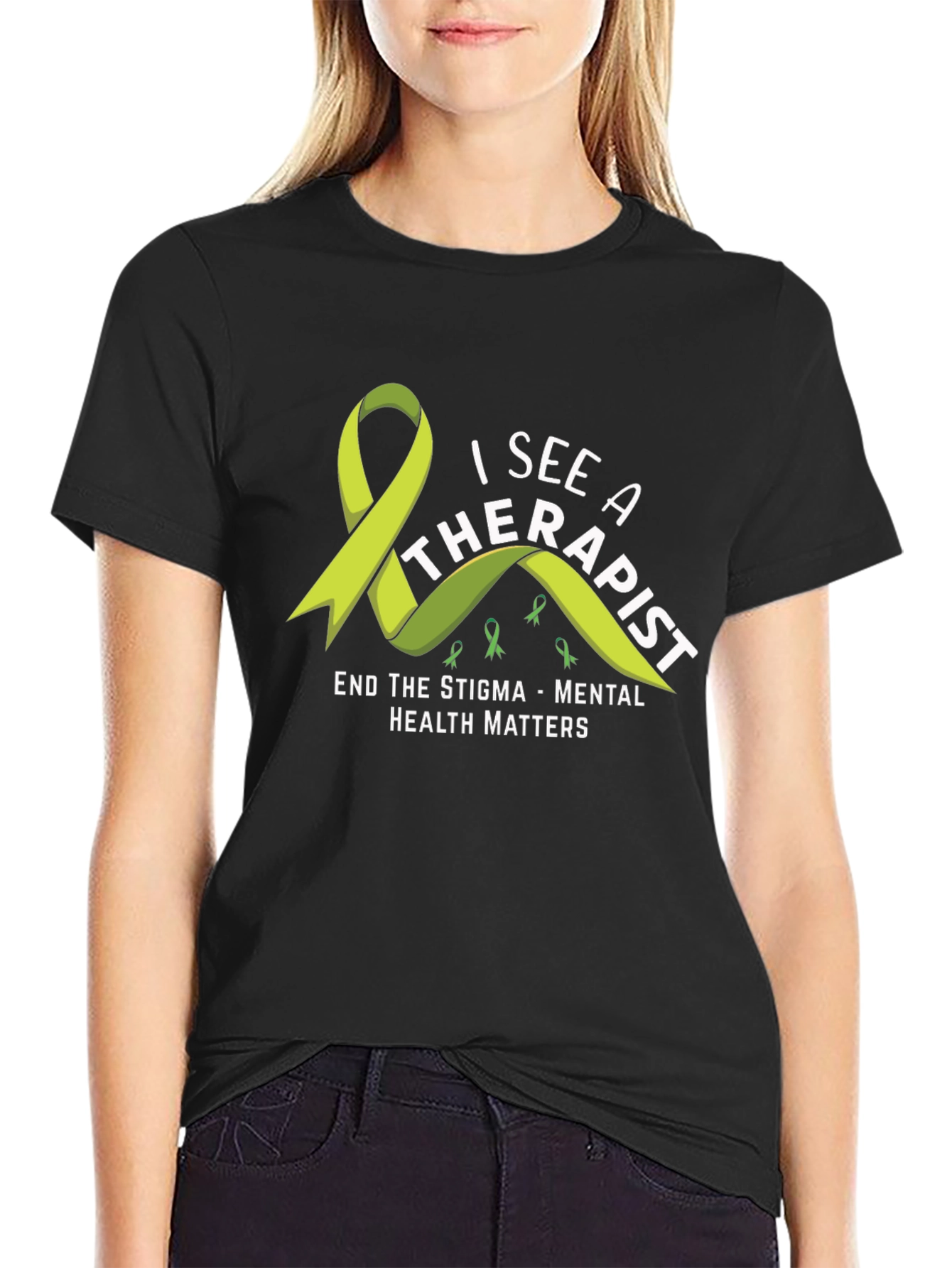 Black Mental Health Matters T-Shirt: See a Therapist view 2