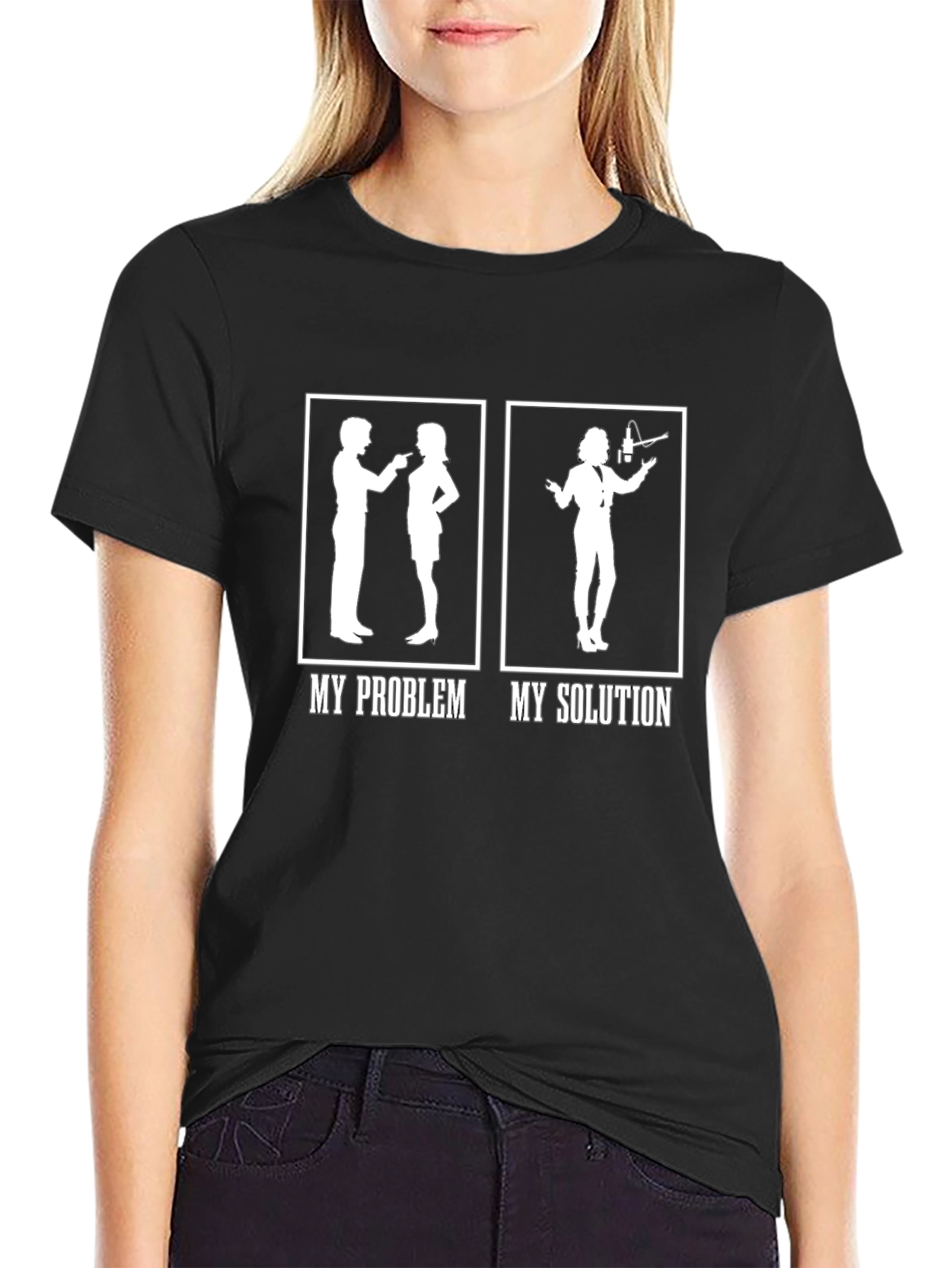 Black My Problem My Solution T-Shirt - Funny Musician Tee view 2