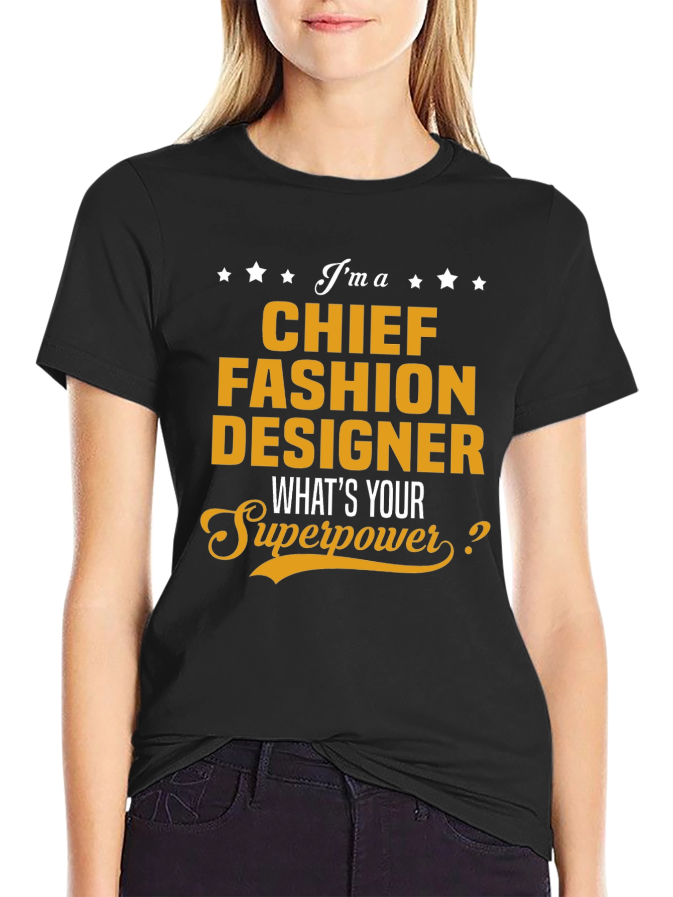 Black Chief Fashion Designer T-Shirt - What's Your Superpower? view 2
