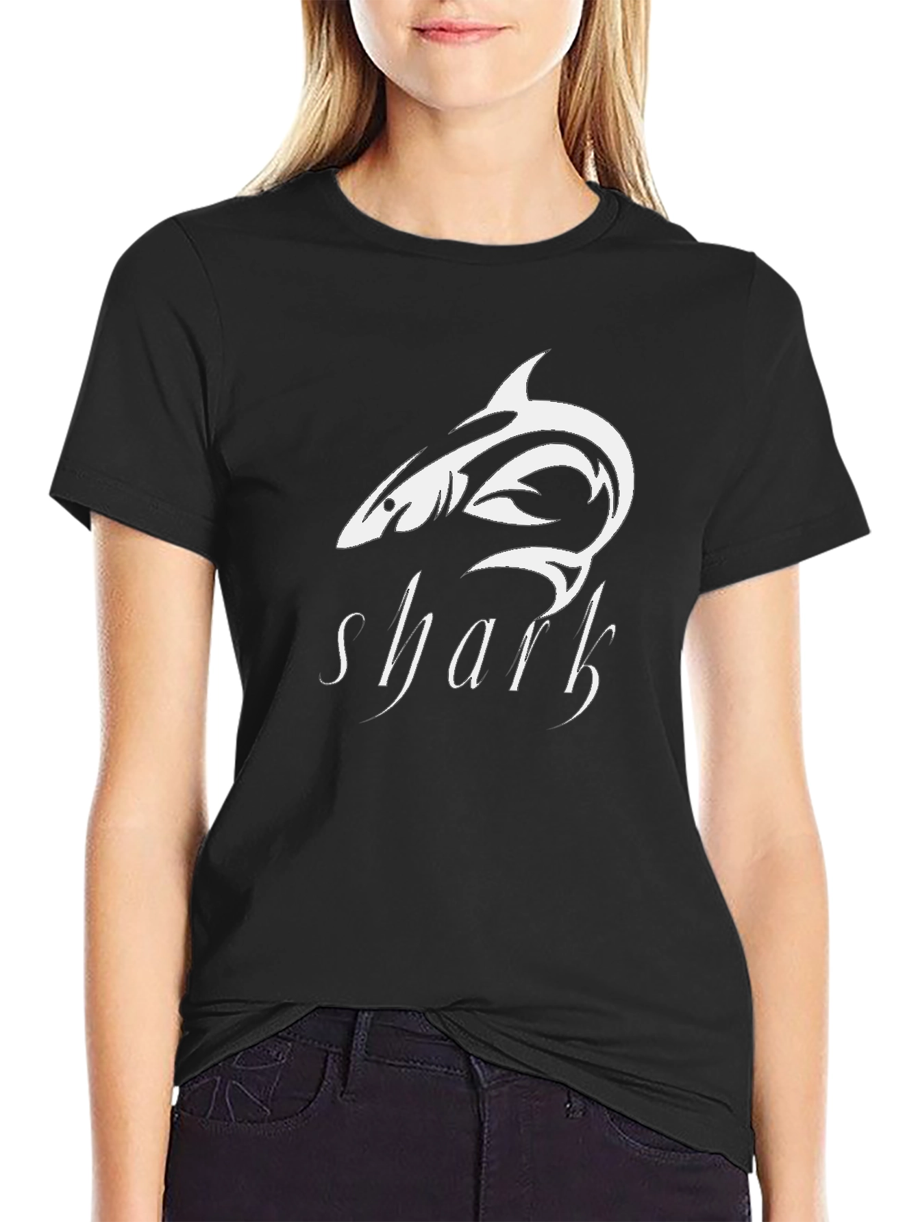 Black Shark Graphic T-Shirt - Cool Design view 2