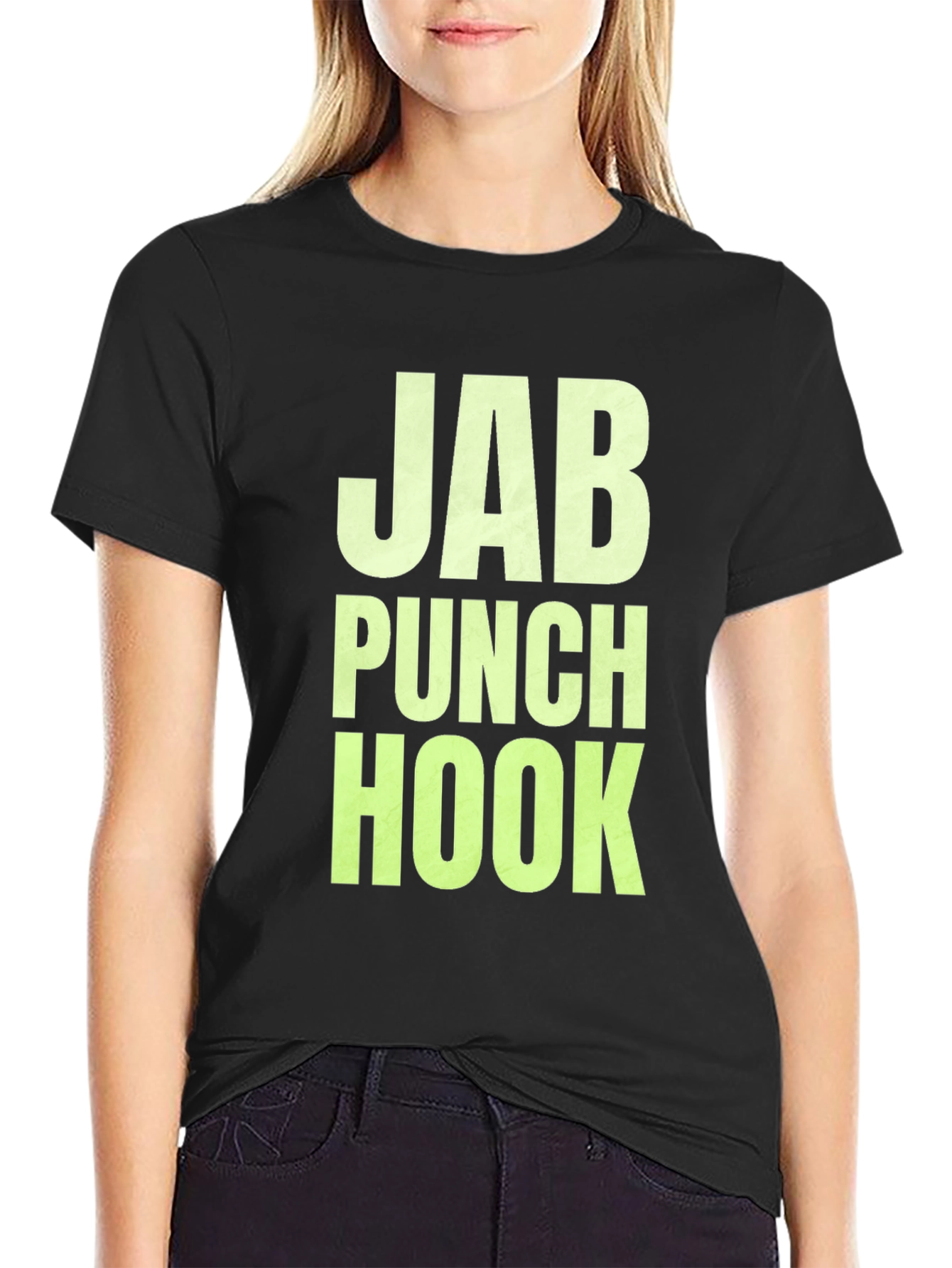 Black Jab Punch Hook Graphic Tee - Boxing MMA view 2