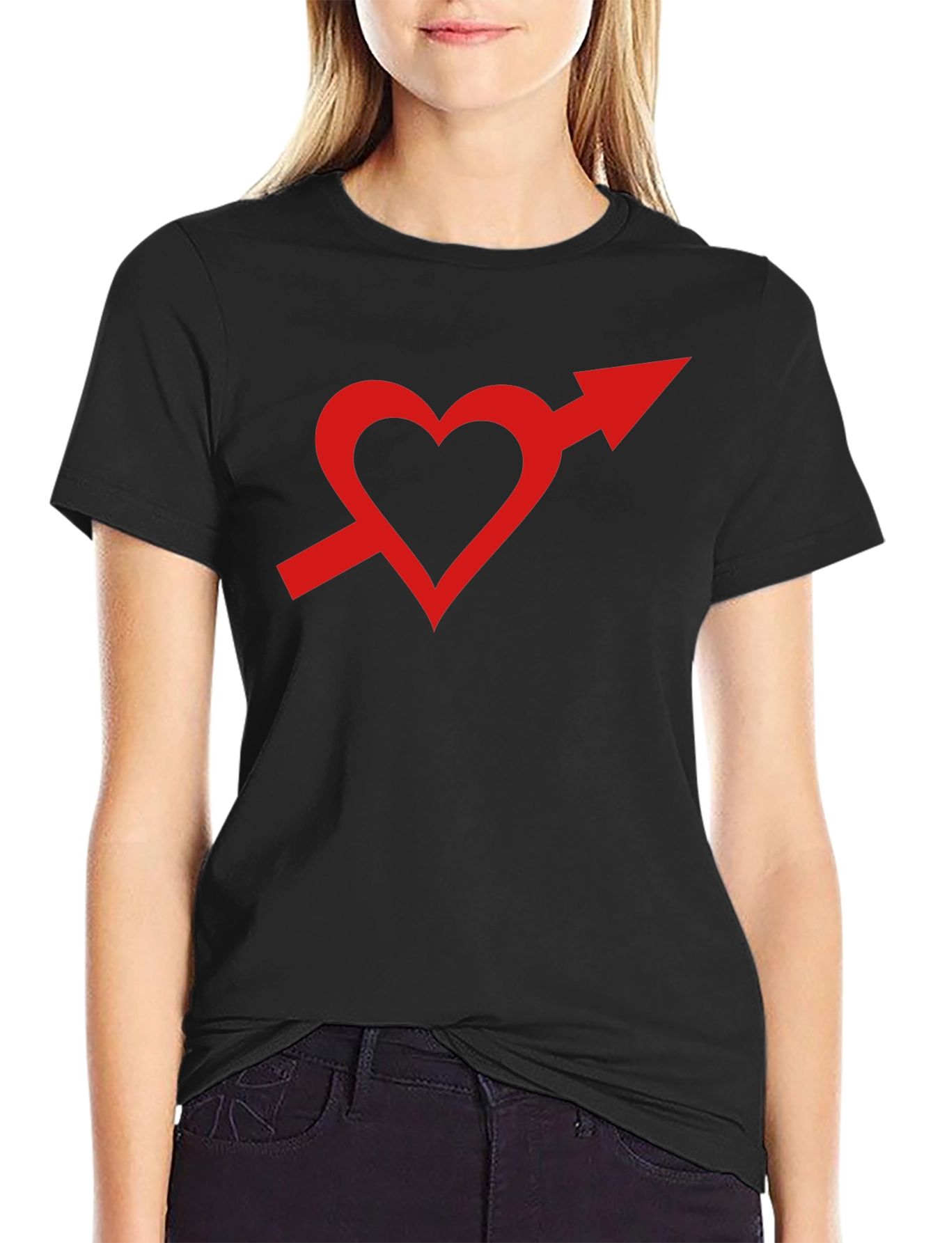 Black Heart Arrow Graphic Tee - Stylish Unisex T-Shirt view 2