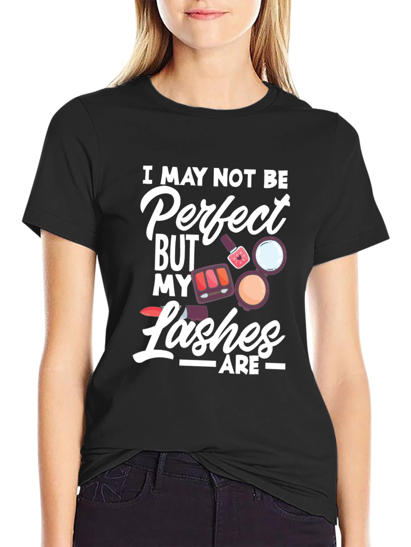 Black Perfect Lashes Graphic T-Shirt view 2
