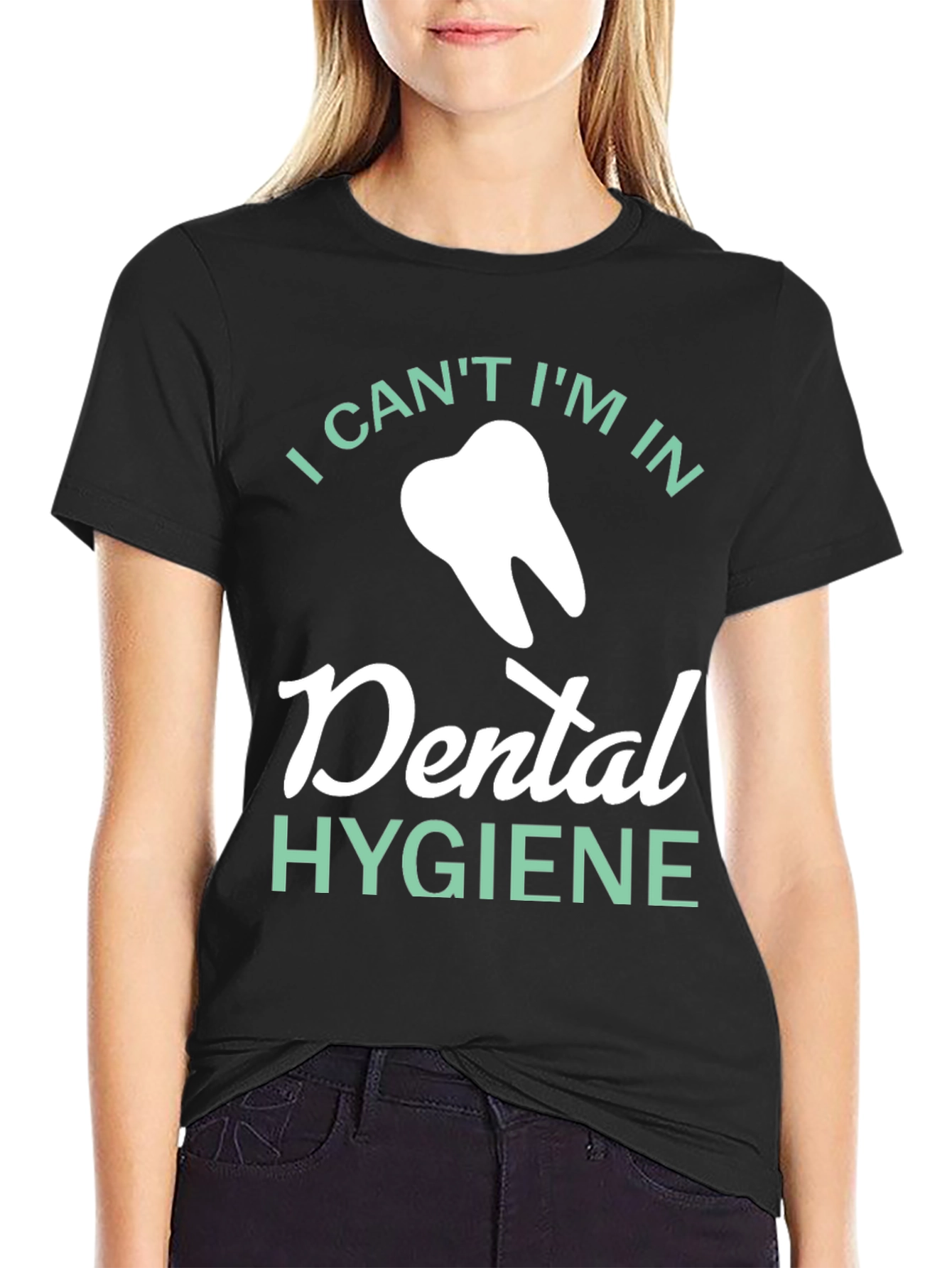 Black Dental Hygiene T-Shirt: Dentist, Hygienist view 2