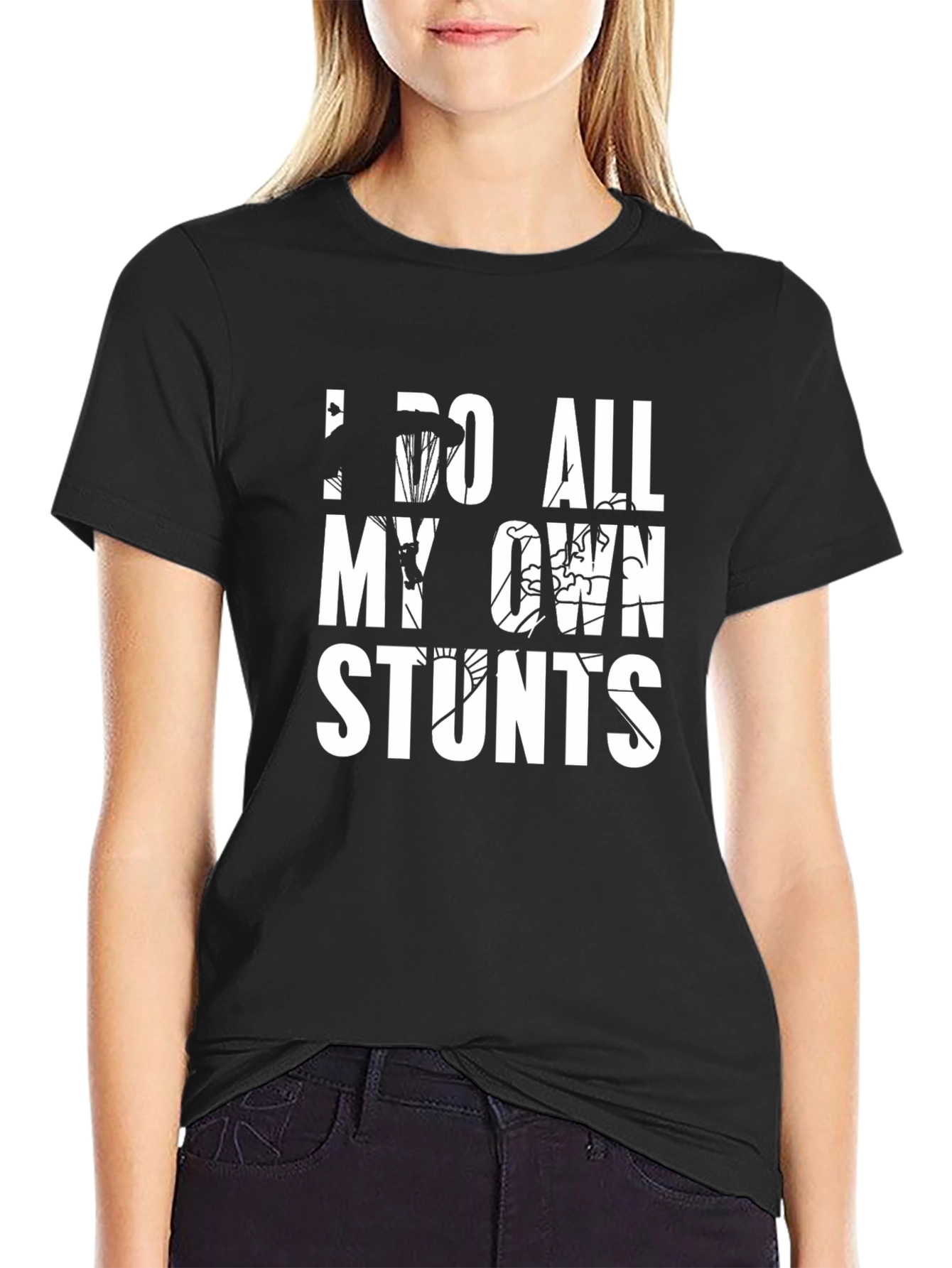 Black I Do All My Own Stunts Graphic Tee view 2