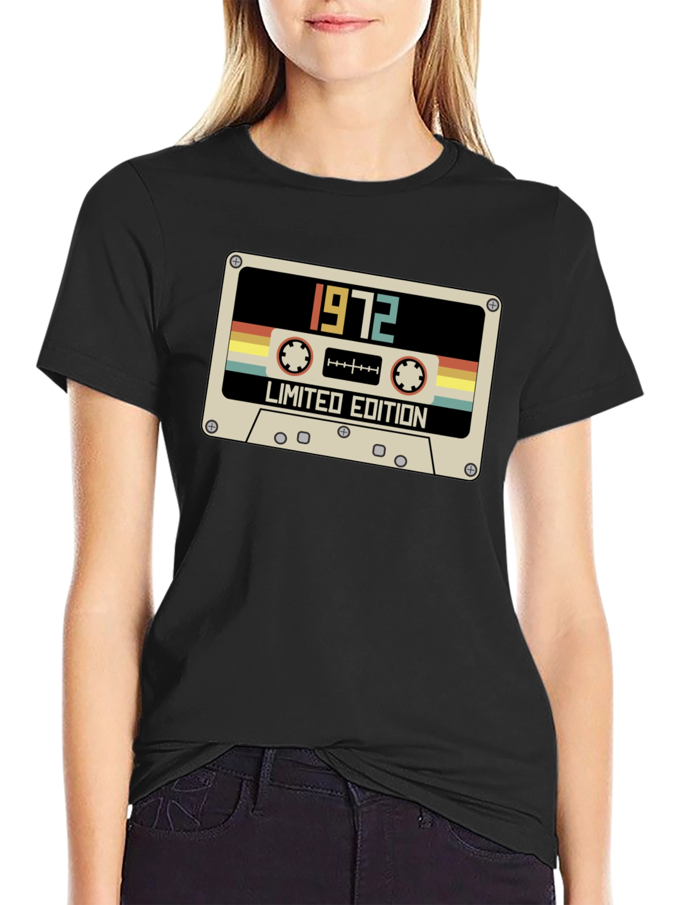 Black 1972 Limited Edition Cassette Tape T-Shirt view 2