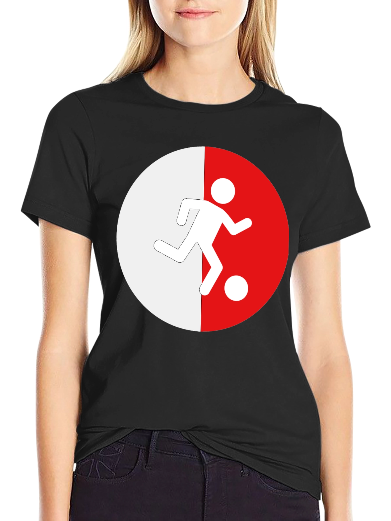 Black Soccer Player Graphic Tee - Black Casual Shirt view 2