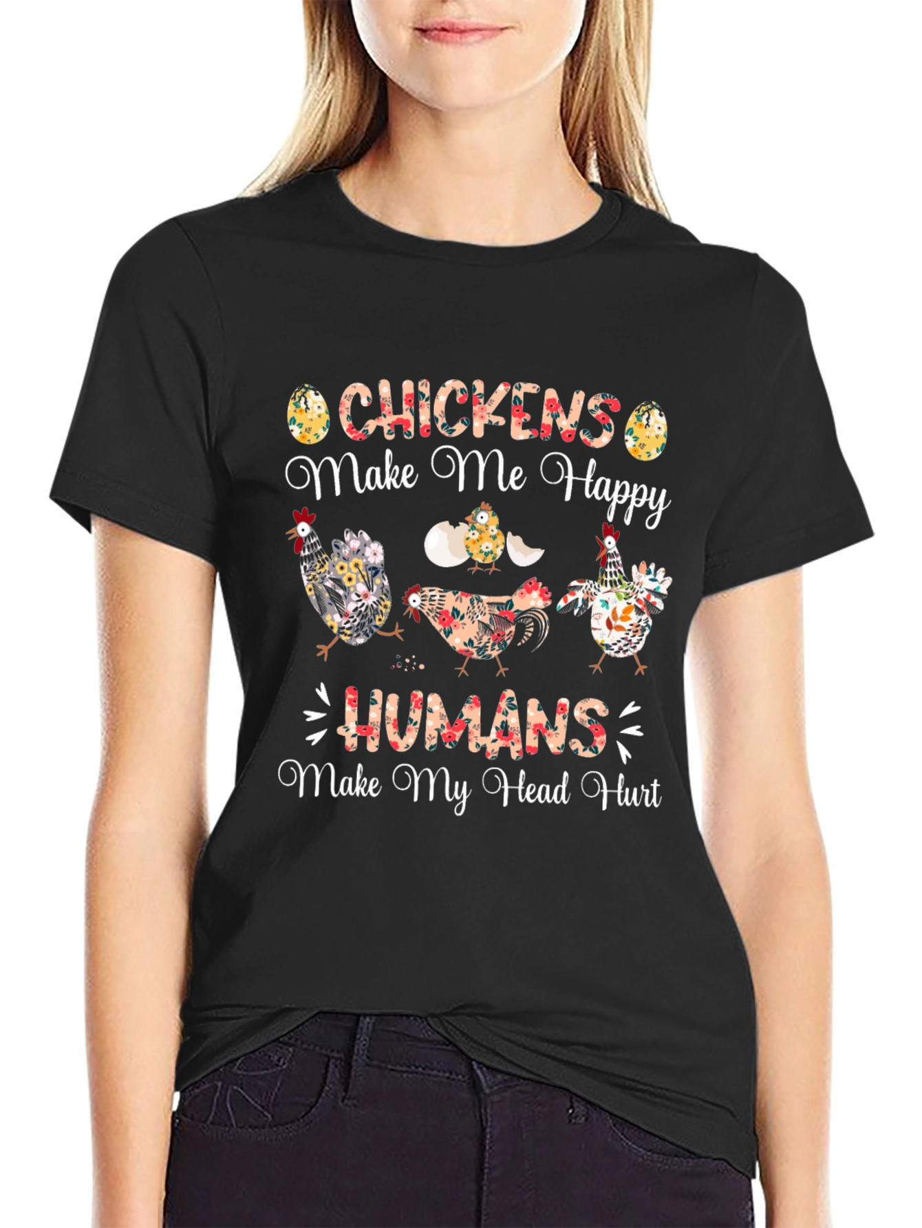 Black Chicken Lover Graphic T-Shirt view 2