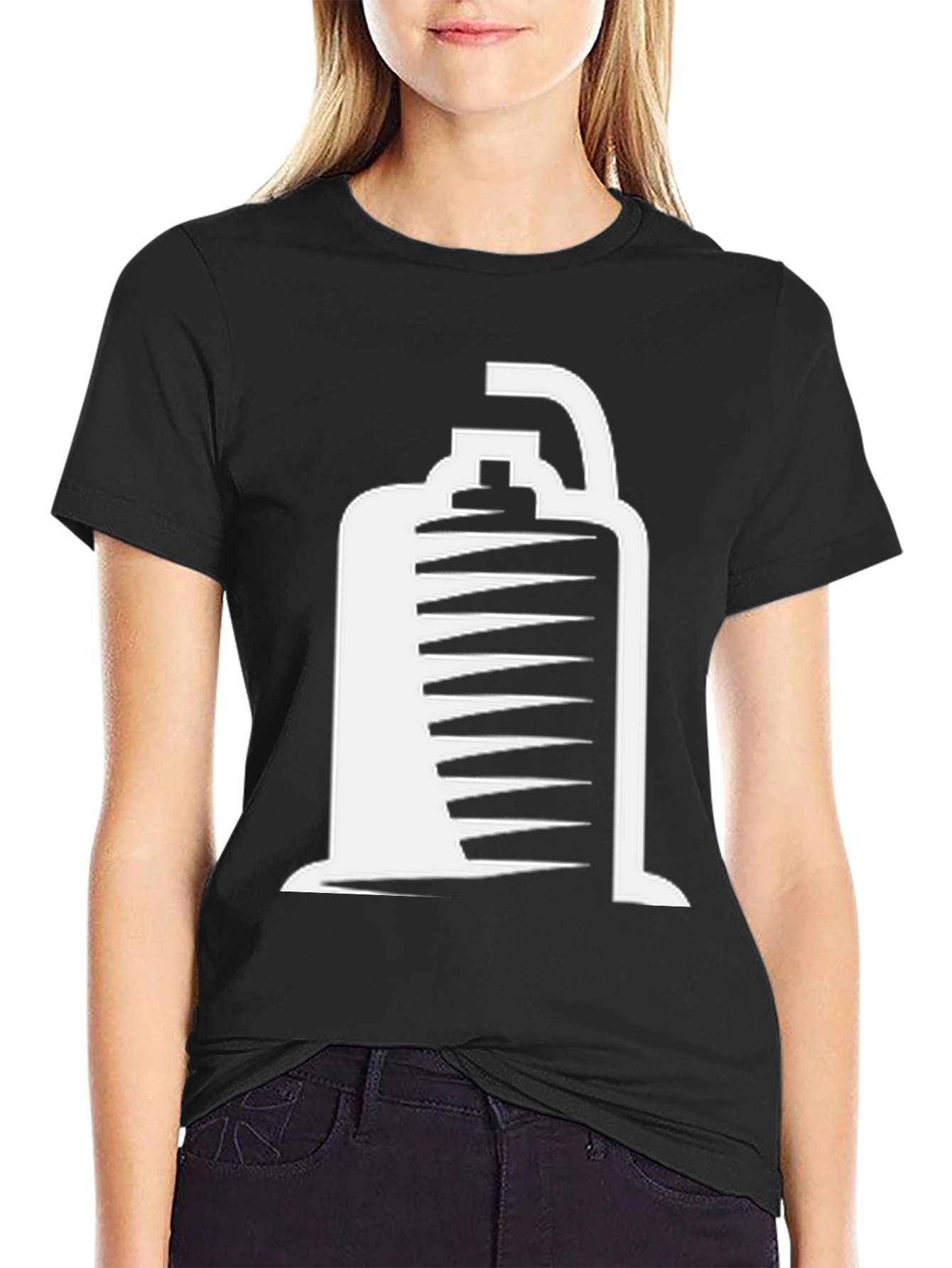 Black Unique Graphic Tee - Retro Design view 2