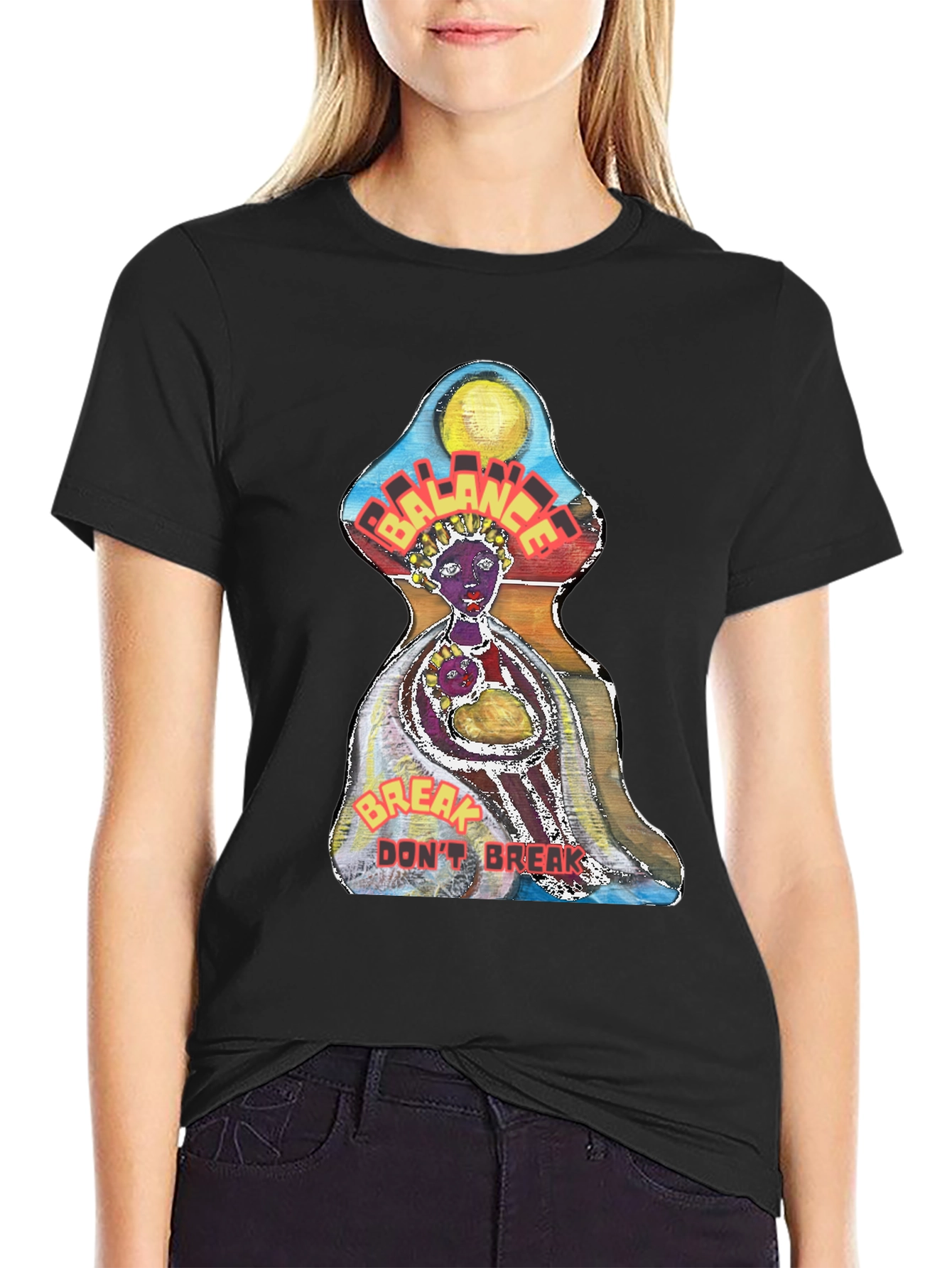 Black Balance Graphic Print Tee view 2