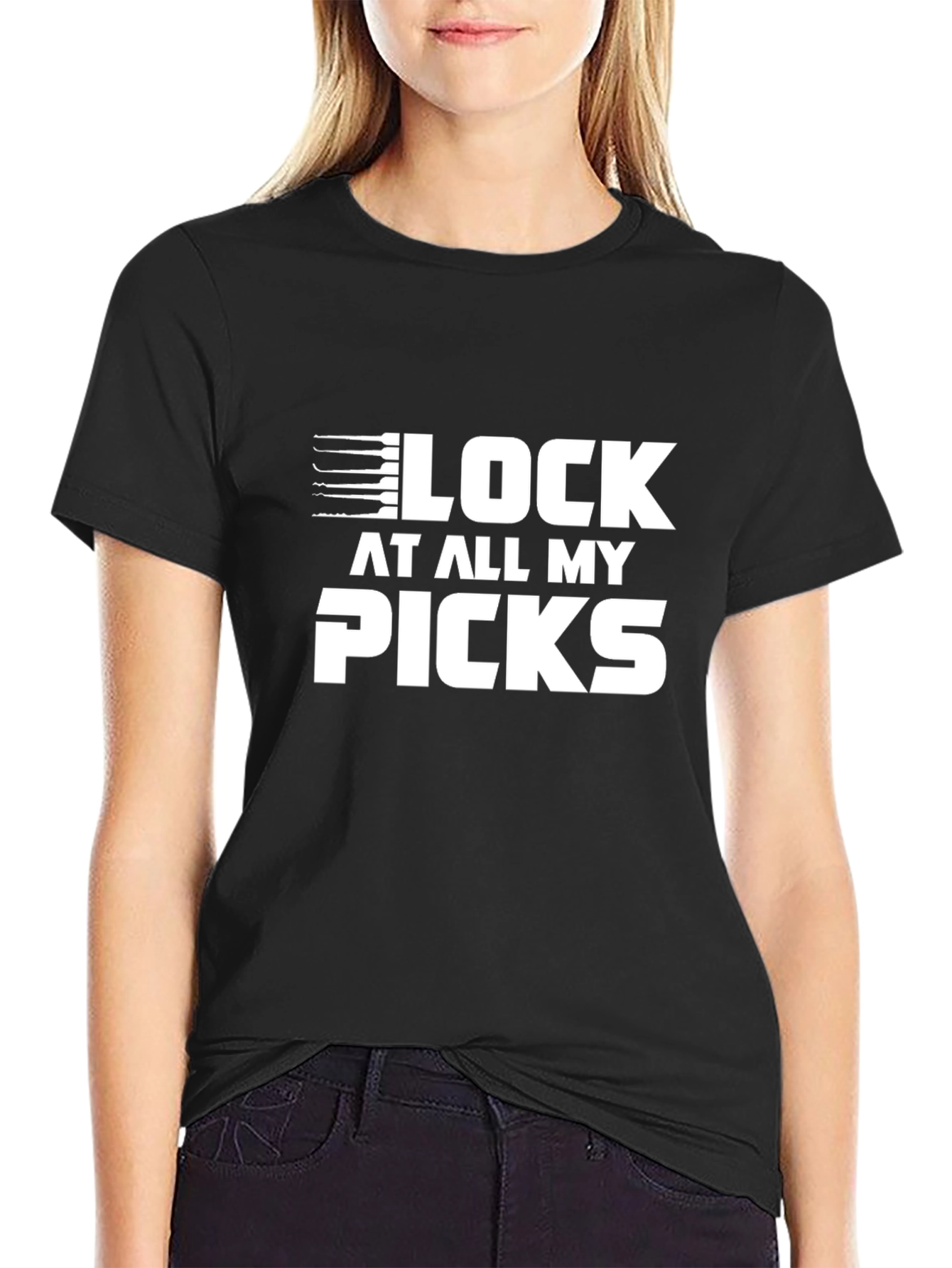 Black Lock Picks Novelty Graphic T-Shirt view 2