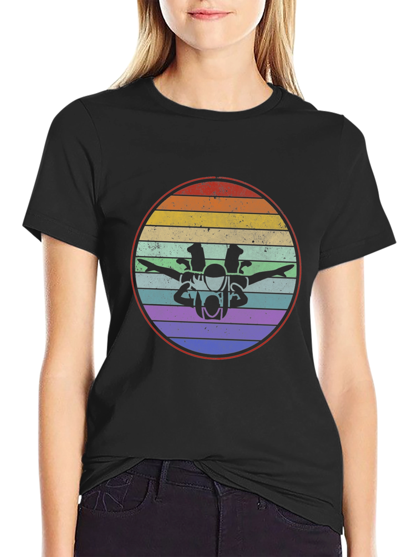 Black Retro Motorcycle T-Shirt view 2