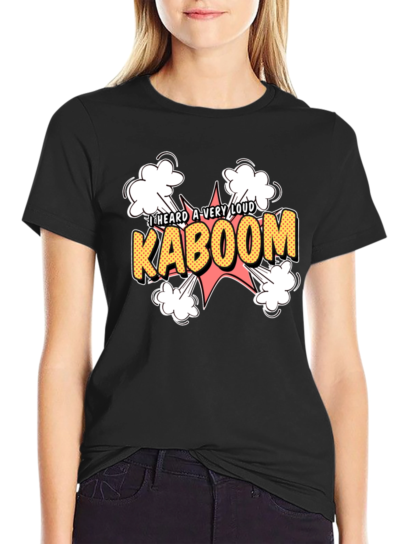 Black Kaboom Graphic Tee - Loud Explosion Design view 2