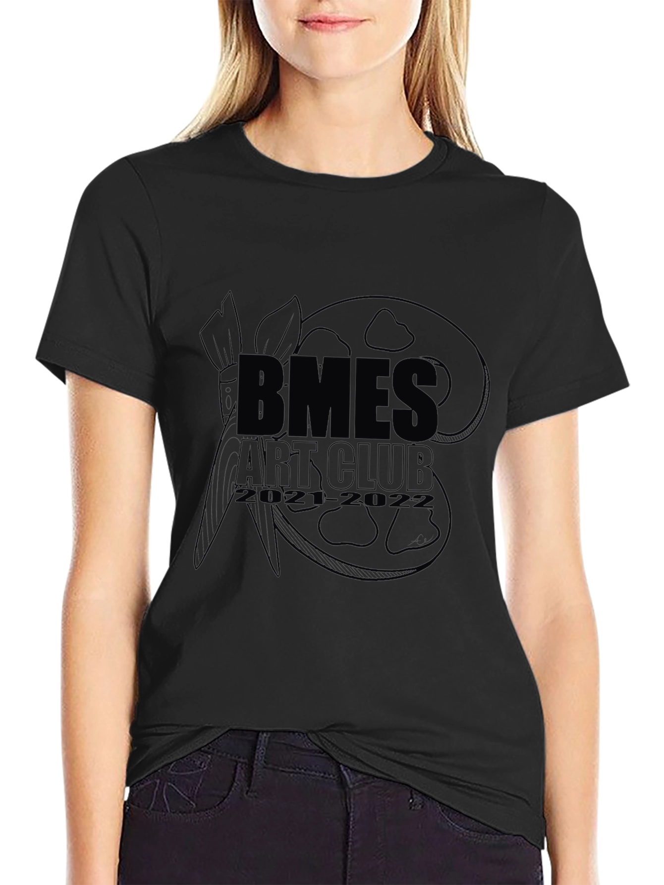 Black Black BMES Art Club Graphic T-Shirt view 2