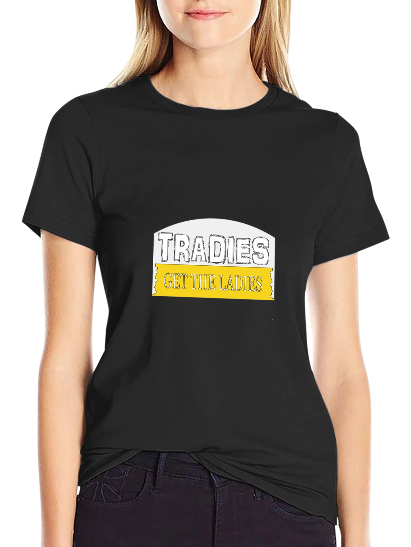 Black Tradies Get The Ladies Black T-Shirt view 2