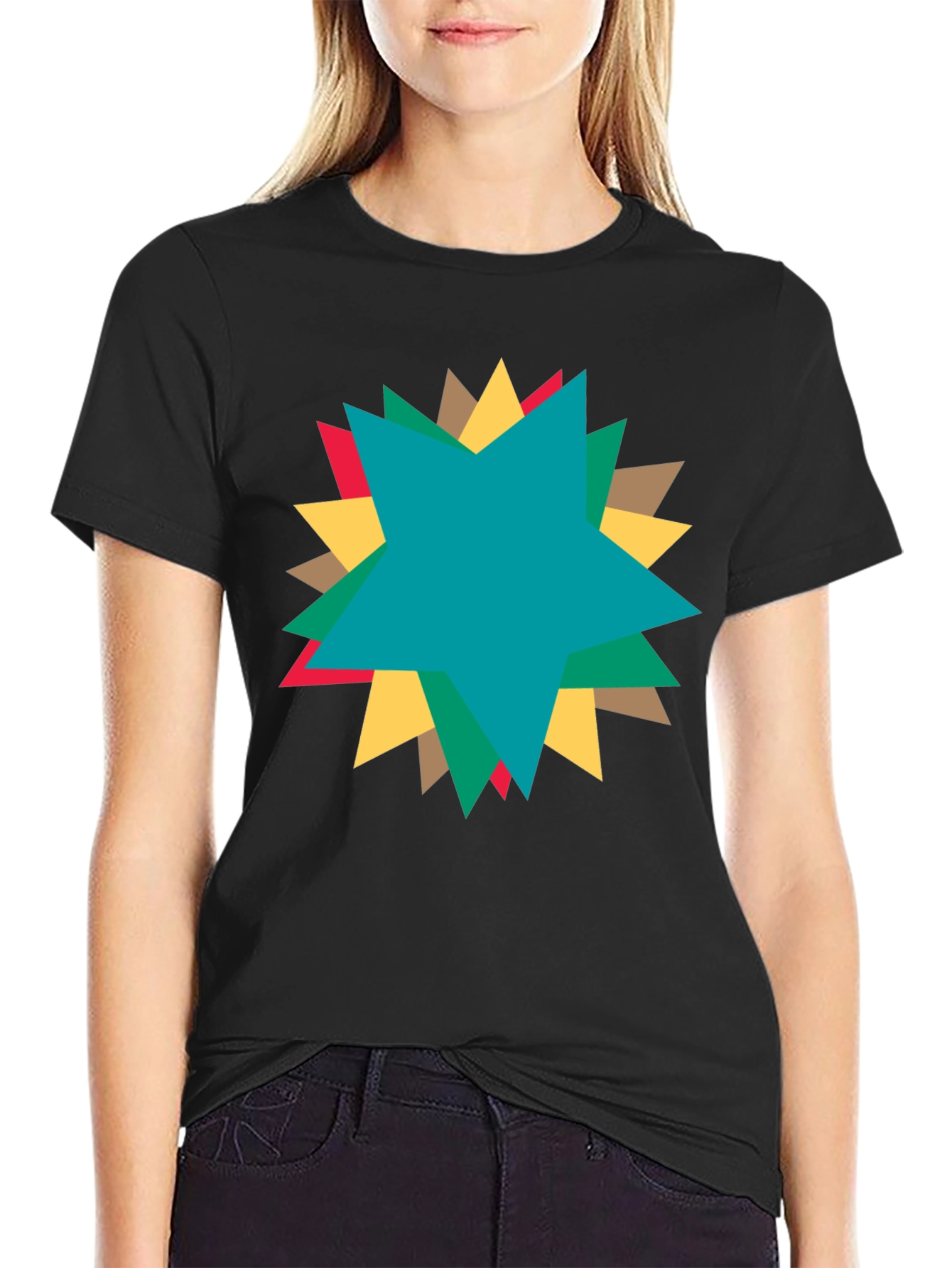 Black Starburst Graphic T-Shirt - Casual Comfort view 2