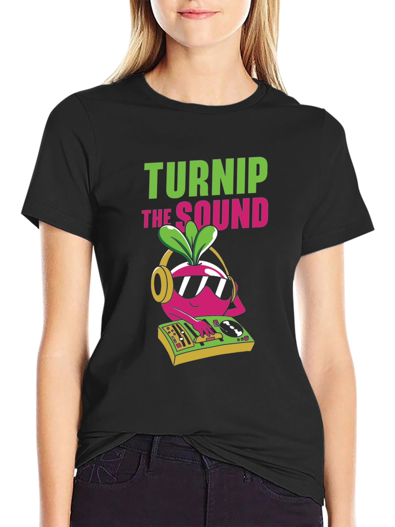 Black Turnip the Sound DJ Graphic T-Shirt view 2