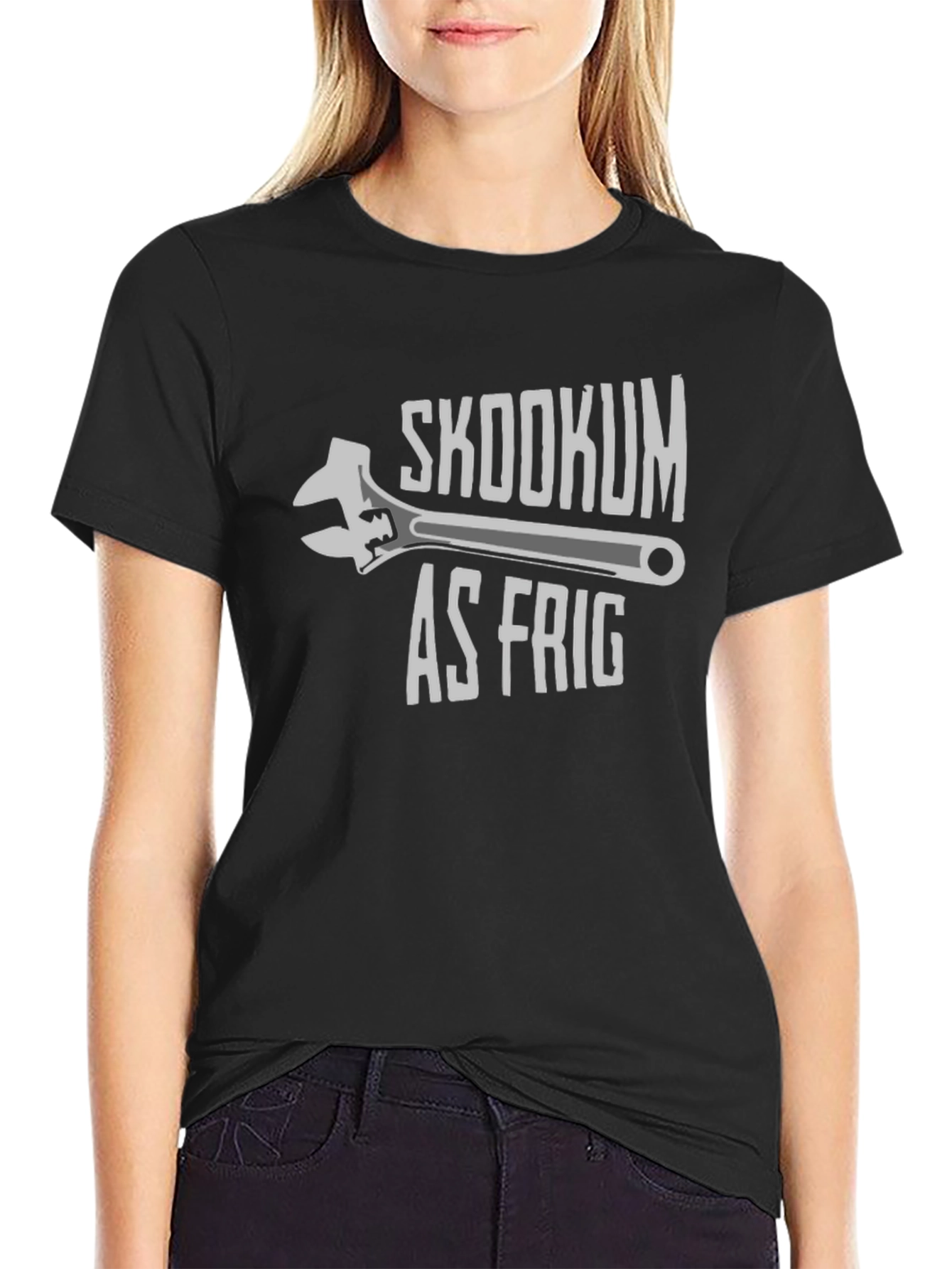 Black Skookum as Frig Wrench Graphic T-Shirt view 2