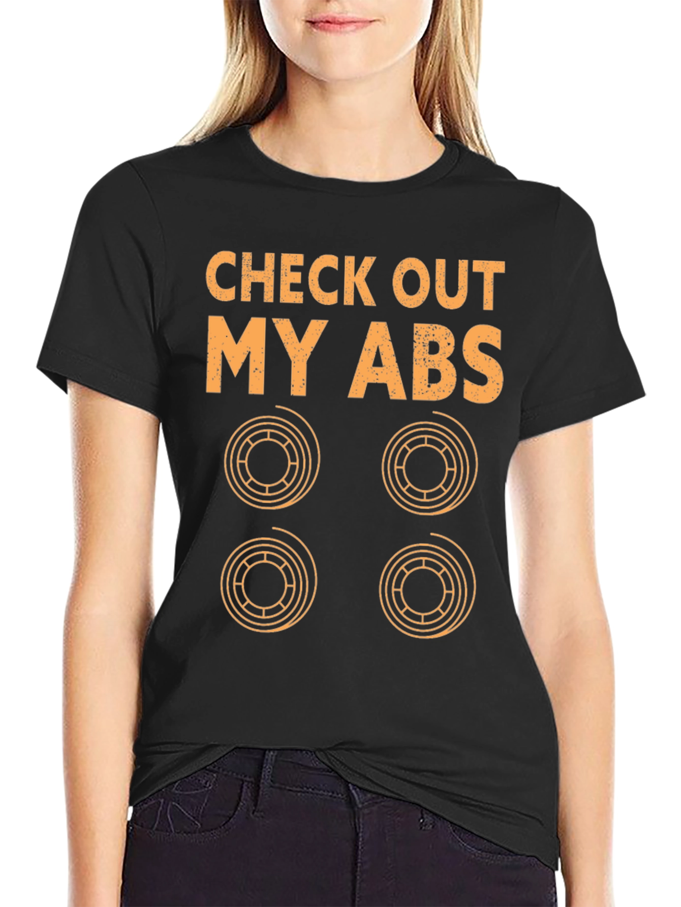 Black Check Out My ABS T-Shirt - Funny Auto Body Mechanic Tee view 2
