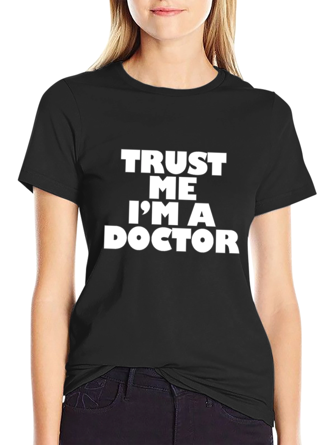 Black Trust Me I'm A Doctor T-Shirt - Funny Medical Professional Tee view 2