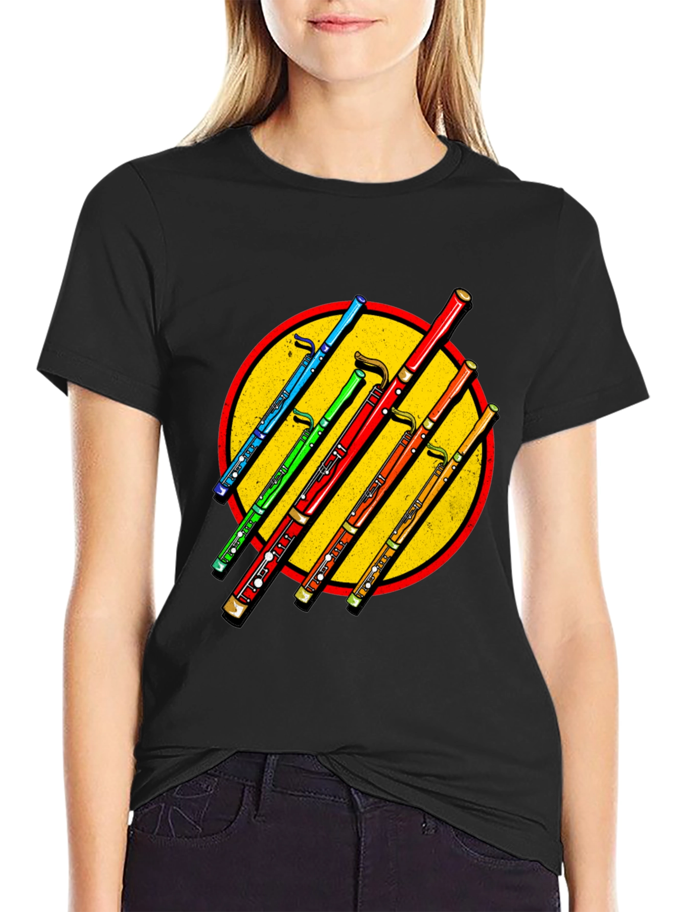 Black Bassoon Circle Graphic Tee view 2