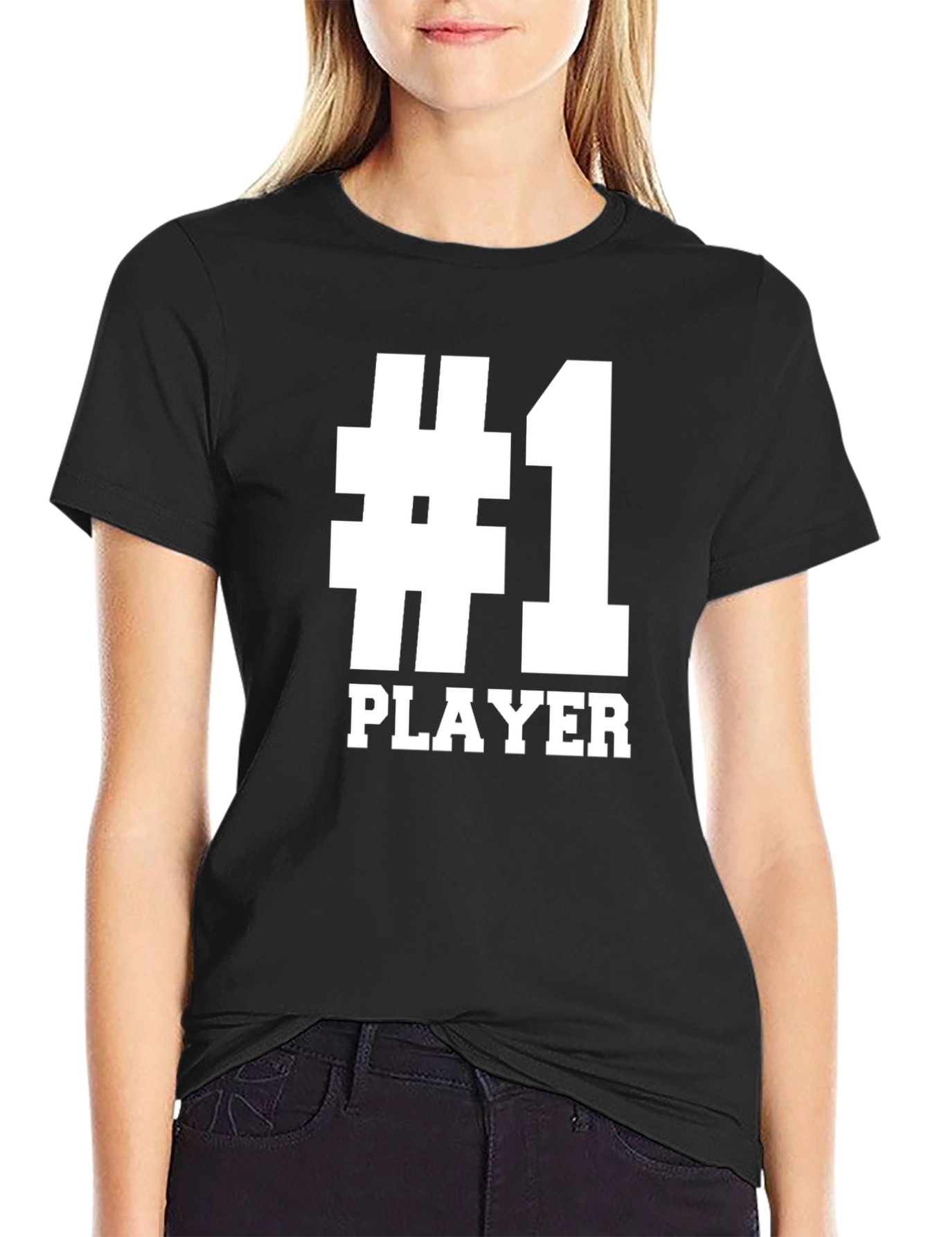 Black Number One Player T-Shirt - Black Graphic Tee view 2