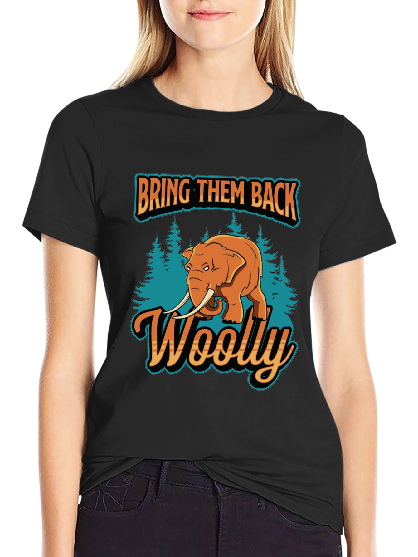 Black Bring Them Back Woolly Mammoth T-Shirt view 2