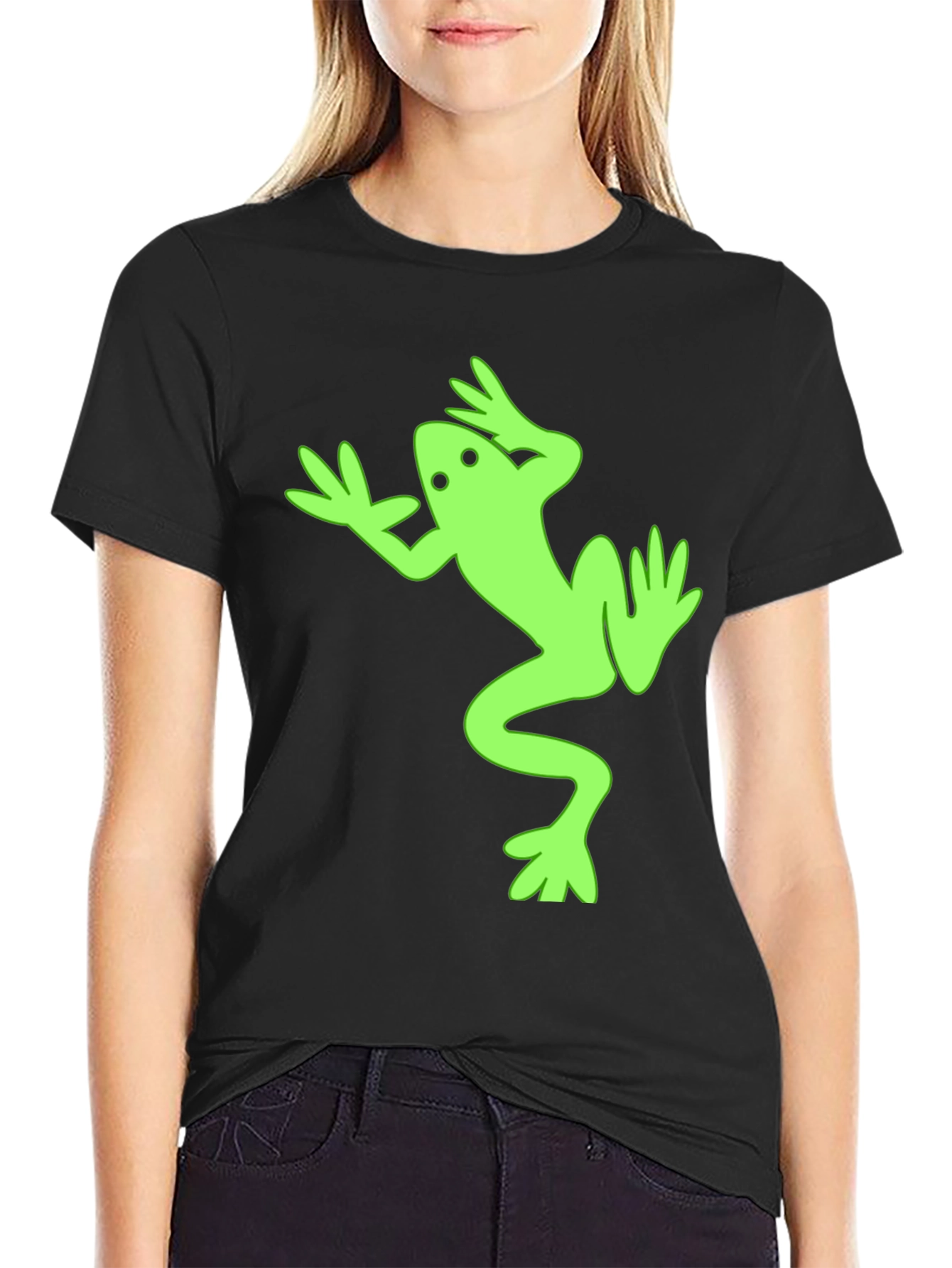 Black Frog Graphic Tee - Fun & Unique Black T-Shirt view 2