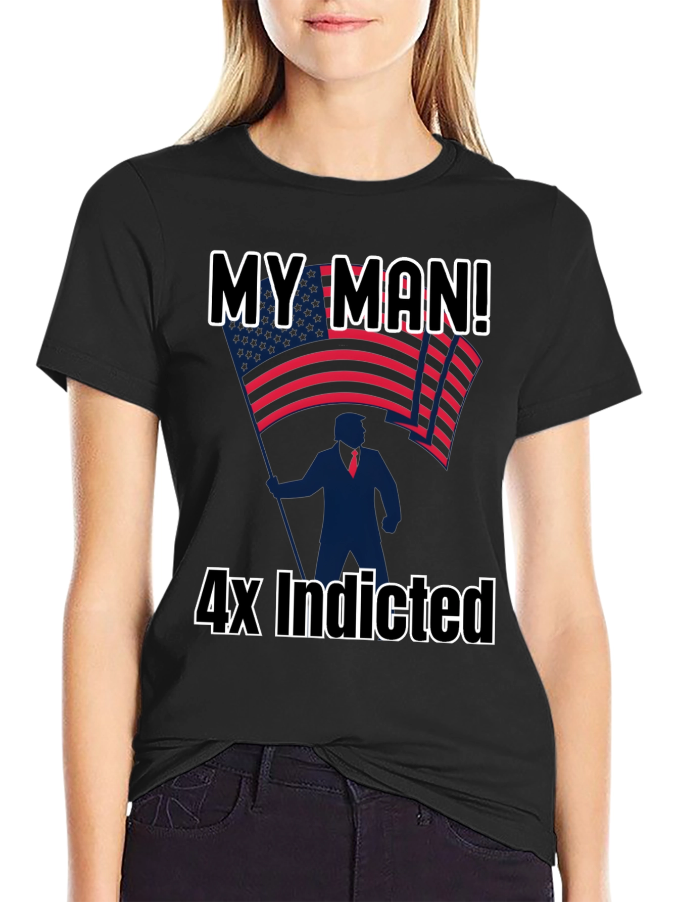 Black My Man! 4x Indicted Graphic T-Shirt view 2